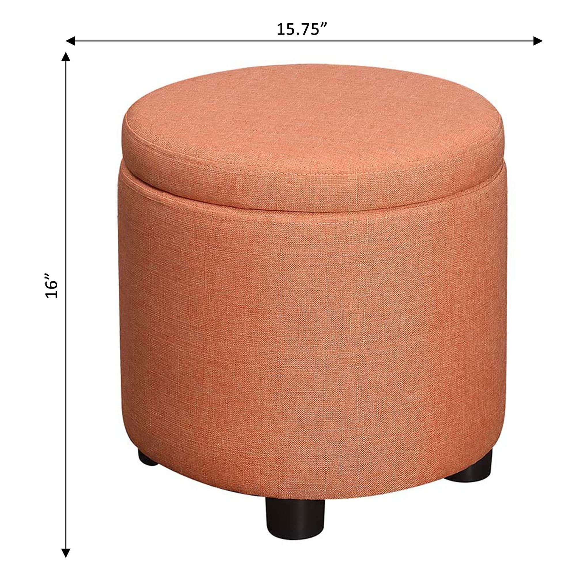Designs4Comfort Round Accent Storage Ottoman with Reversible Tray Lid - Versatile Living Room Furniture for Extra Seating & Hidden Storage - Perfect for Small Spaces, Home Decor & Organization