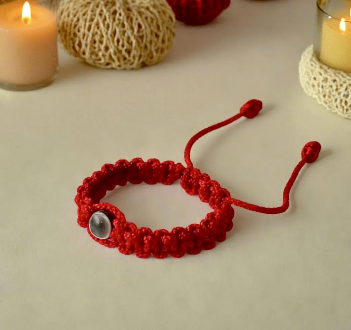 Red Baby Bracelet for Boys & Girls - Protection Amulet for Newborns, Good Luck Charm Against Evil Eye - Adjustable String Bracelet in Red, Blue, Pink, Black (Perfect for Christening Gifts & Baby Showers)