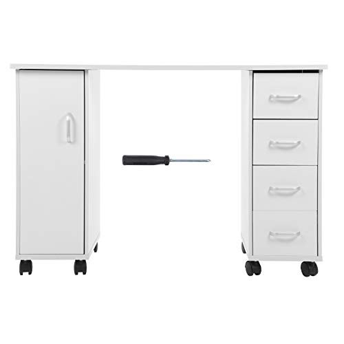 Portable Manicure Nail Table with Wheels - Adjustable Nail Art Station for Salon Professionals | Perfect for Home & Professional Beauty Services