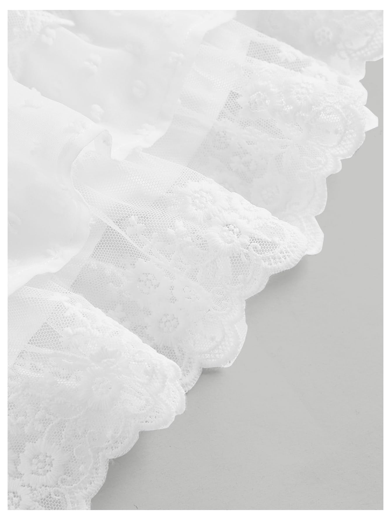 WDIRARA Women's Floral Lace High Waist Layered Ruffle Hem Skirt - Elastic Waist Mini Skirt for Casual Wear, Summer Outfits, and Date Nights