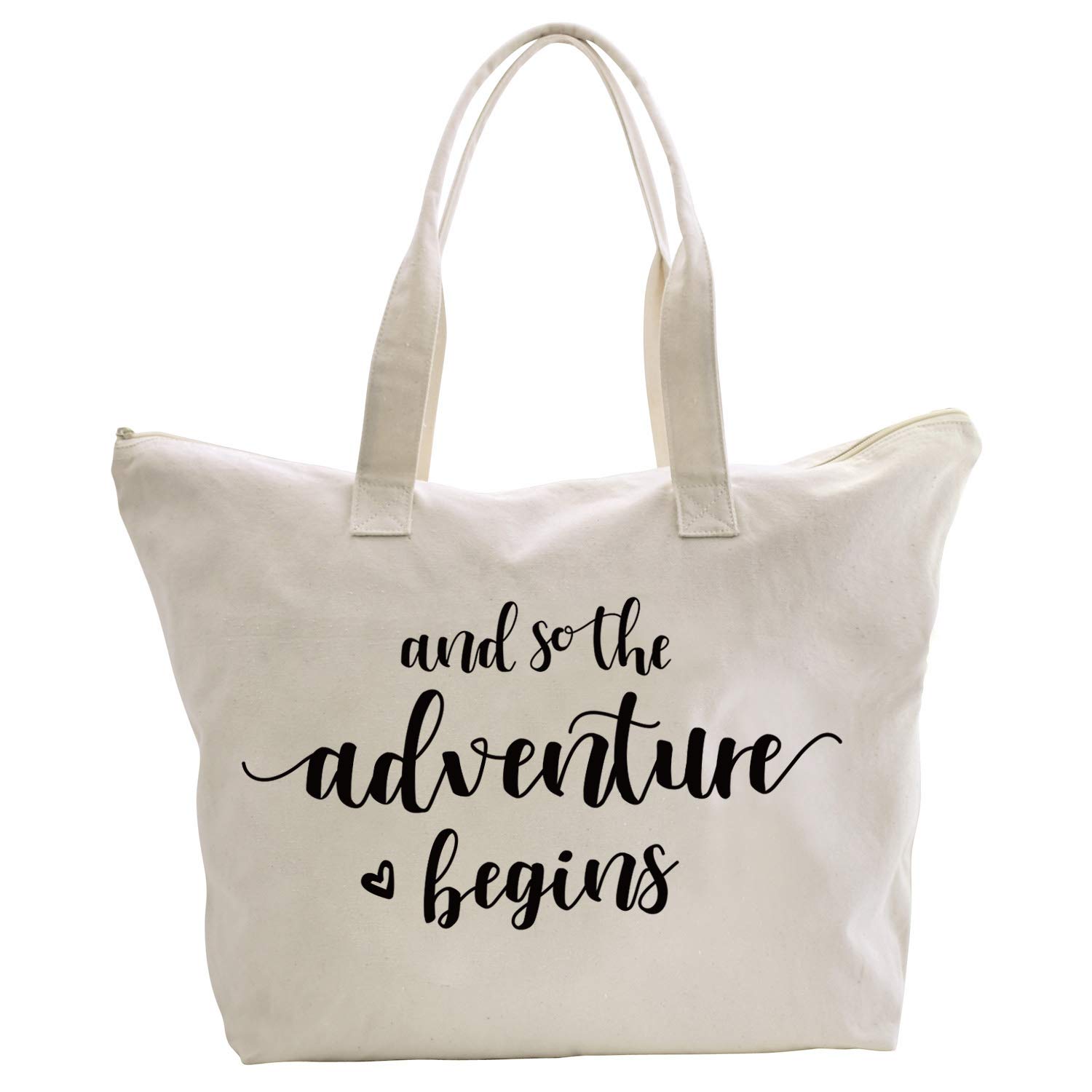 ELEGANTPARK Wedding Tote Bag for Bride - Zippered Canvas Bridal Shower Gift, Honeymoon & Engagement Present with Pockets - Perfect for Bridal Parties, Bachelorette Getaways & Anniversary Celebrations