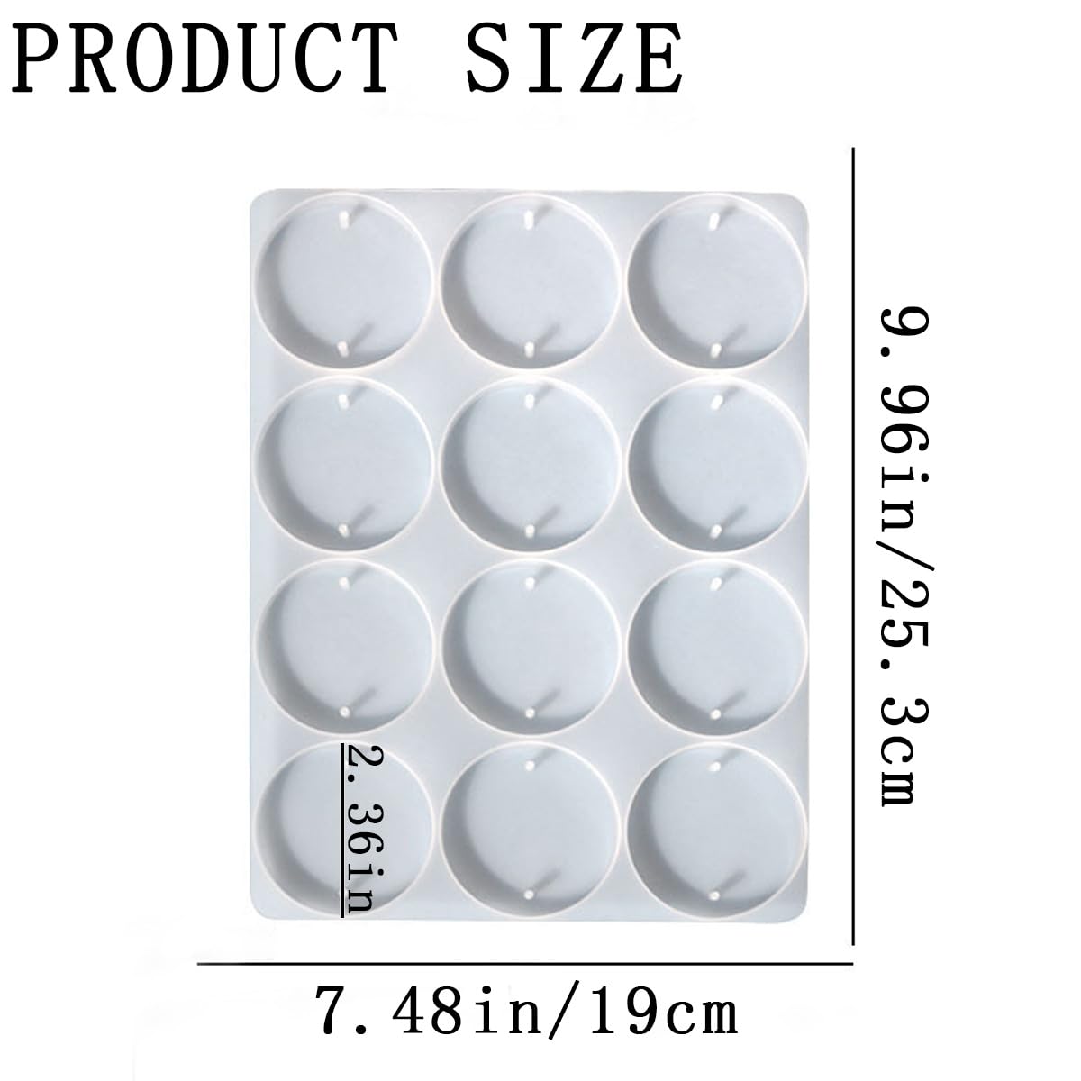 12-Cavity Deep Round Epoxy Resin Silicone Mold Set for DIY Crafting - Perfect for Making Wind Chimes, Keychains, Coasters & Jewelry (Circle Shape, Reusable, Non-Stick)