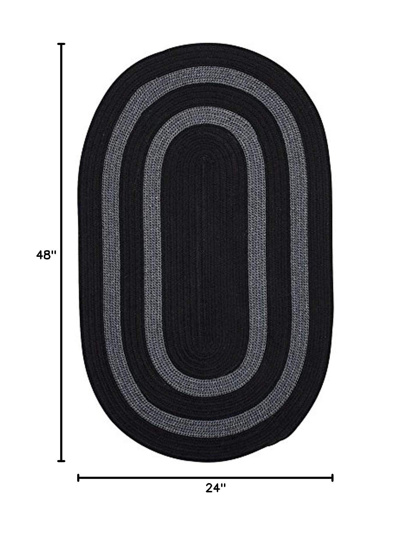 Premium Graywood R024X048 2' x 4' Black Area Rug - Soft & Durable for Living Room, Bedroom, or Office Decor