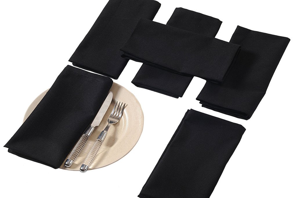 Premium YUGA 100% Cotton Plain Dinner Napkins Set - 6 Pack (19x19 Inches) - Soft & Absorbent Table Linen for Everyday Meals, Dinner Parties & Special Occasions