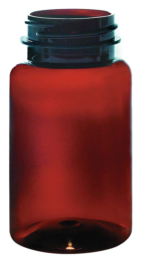 PLA-06566 2 oz Amber PET Packer Bottle with 33-400 Neck Finish - Pack of 1150 | Ideal for Pharmaceutical, Cosmetic & Essential Oil Packaging