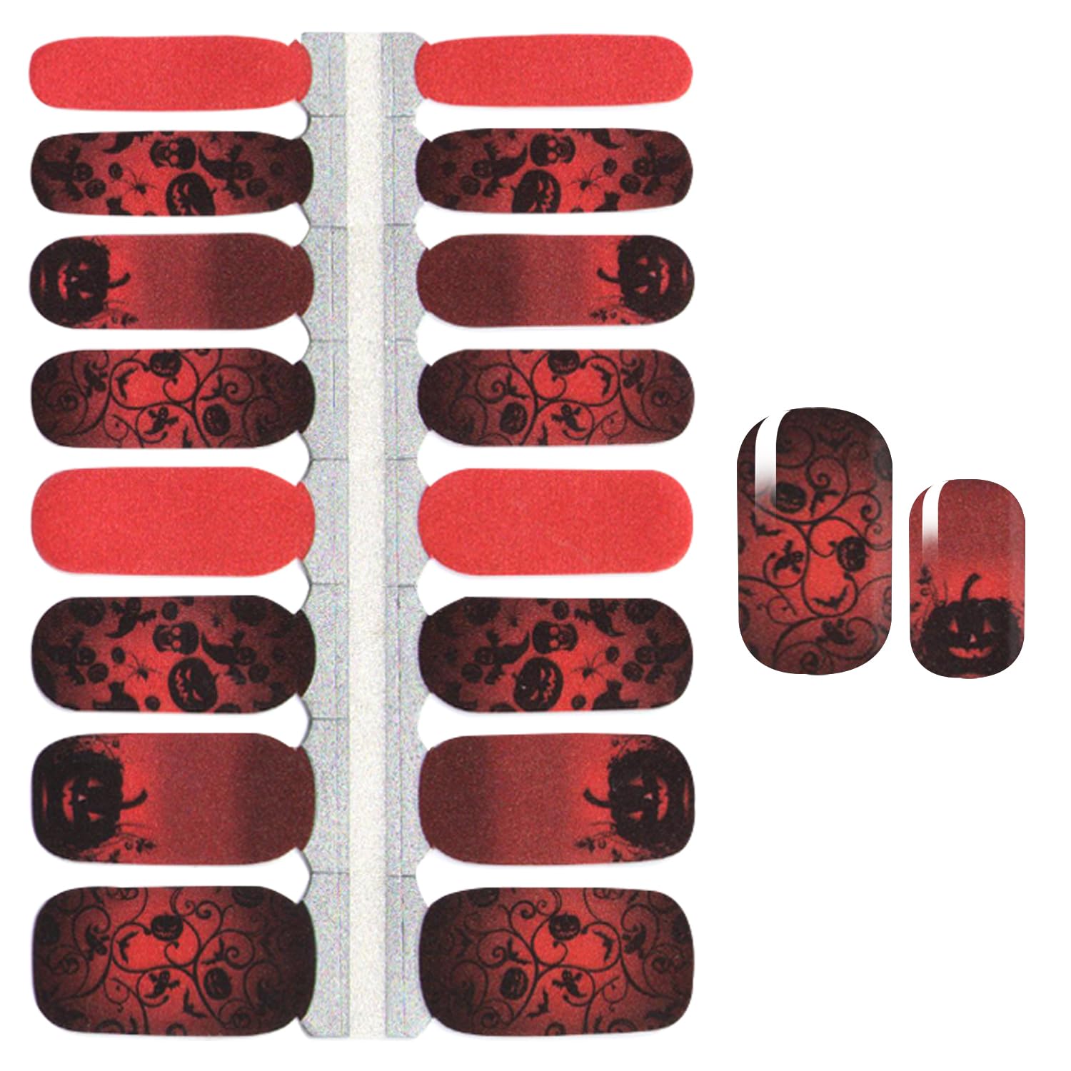 SILPECWEE Halloween Nail Wraps for Women - 5 Sheets Self Adhesive Nail Polish Strips with Skull & Ghost Designs, Includes 1 Nail File | Perfect for Halloween Parties, Costume Nails & Holiday Nail Art