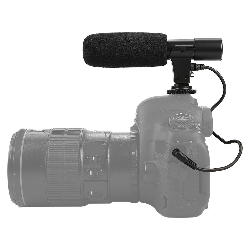 Best Lightweight Portable Condenser Microphone with Windscreen for DSLR Camera & Camcorder - Perfect for Vlogging, YouTube Videos & Professional Recording