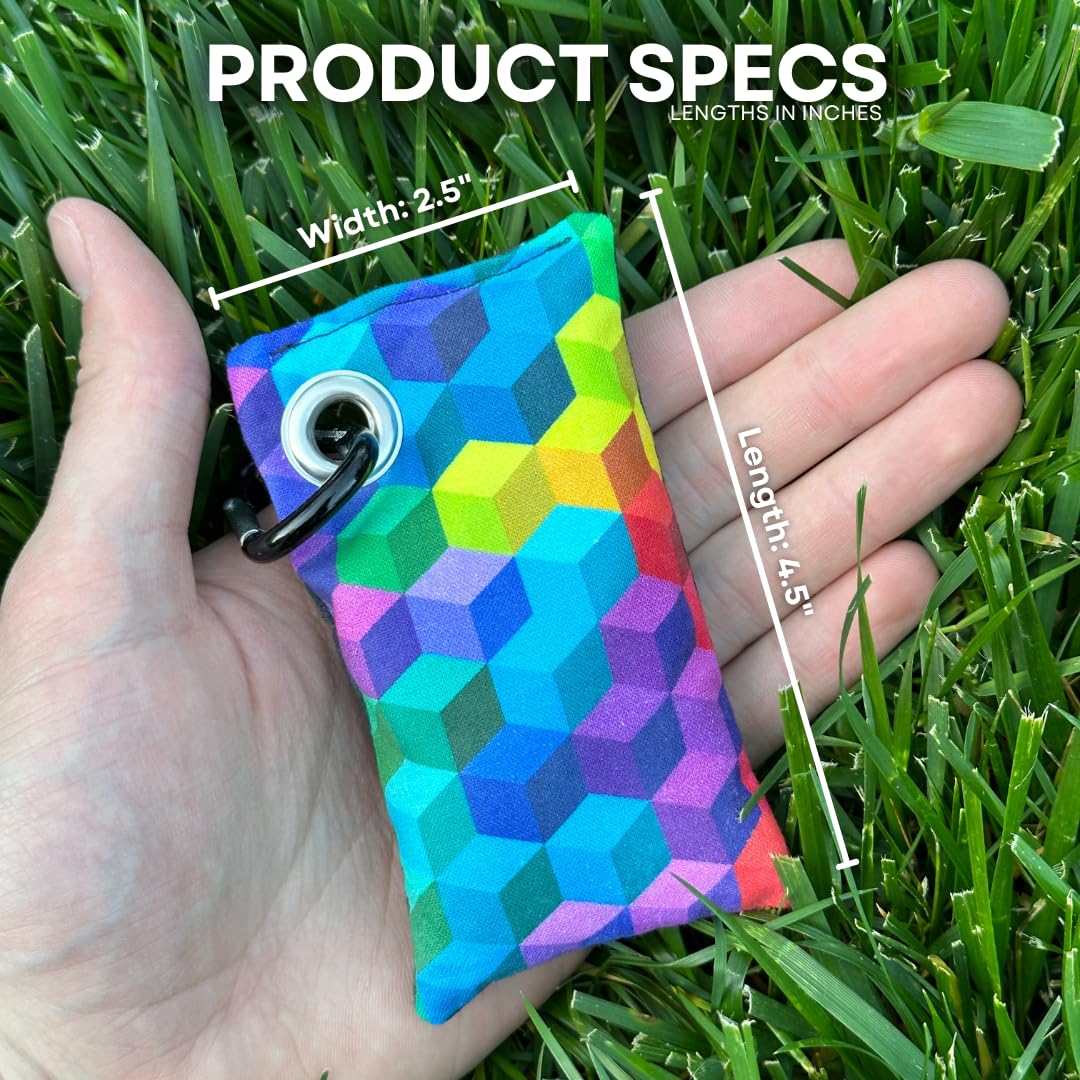 HYZER HOUND DISCS Disc Golf Chalk Bag - Moisture Absorbing Hand Grip Enhancer for Summer Play | Durable & Portable with Carabiner Clip | Essential Disc Golf Accessory for Better Throws | Perfect for Hot Weather, Tournaments & Practice Sessions