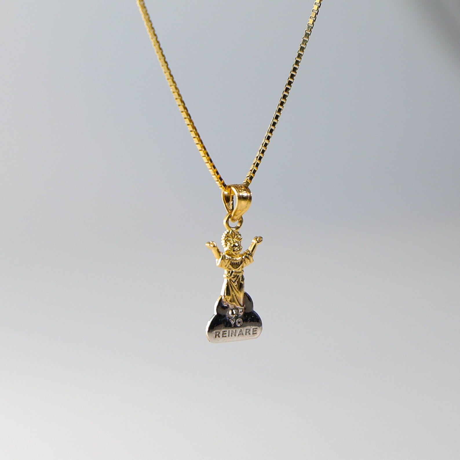 Gold & Silver Two-Tone Praying Jesus Religious Pendant Necklace - Model 90 | Perfect for Church, Baptism, Confirmation & Spiritual Gifts