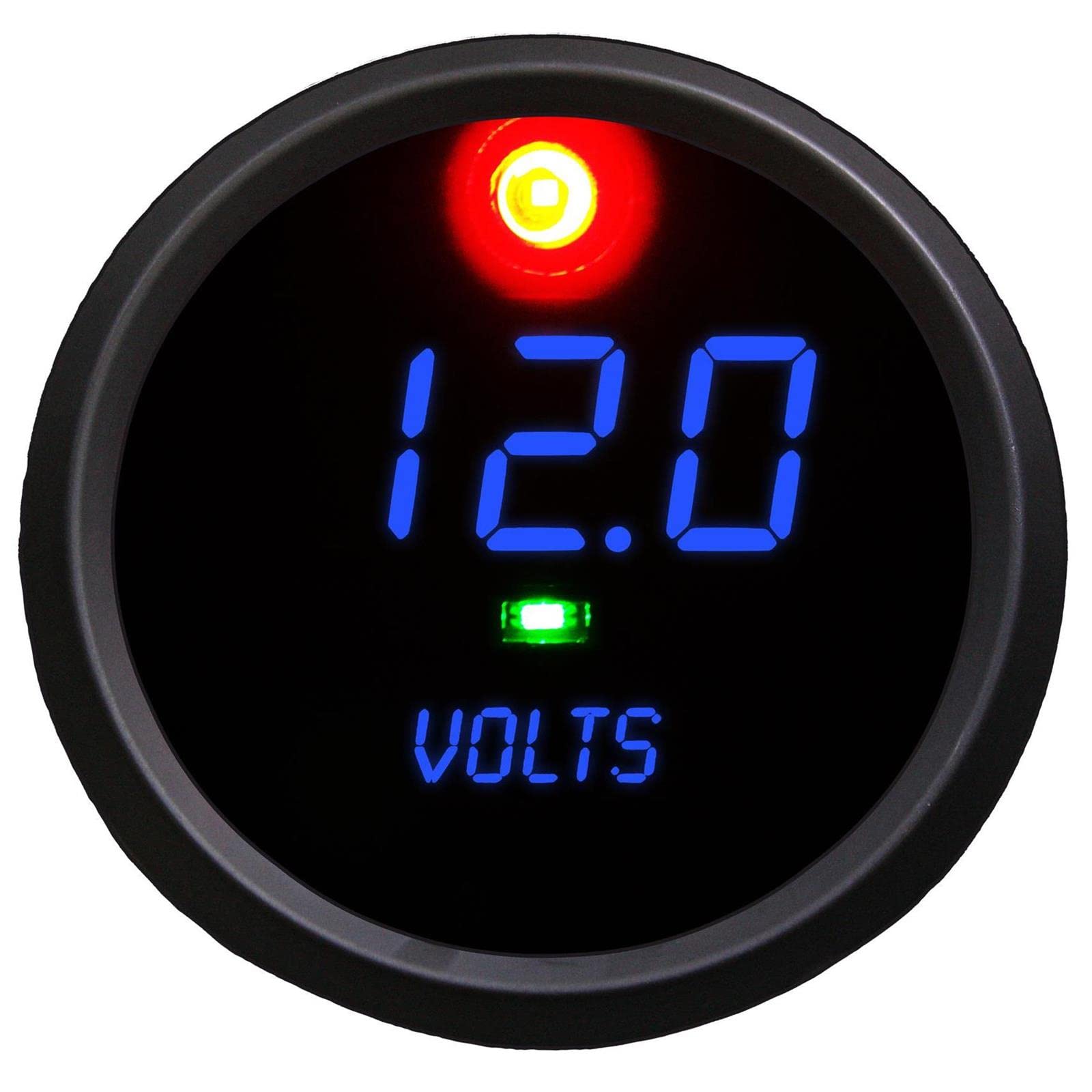 12V 24V LED Digital Voltmeter with 2 Programmable Alarms & Switch - 2.5