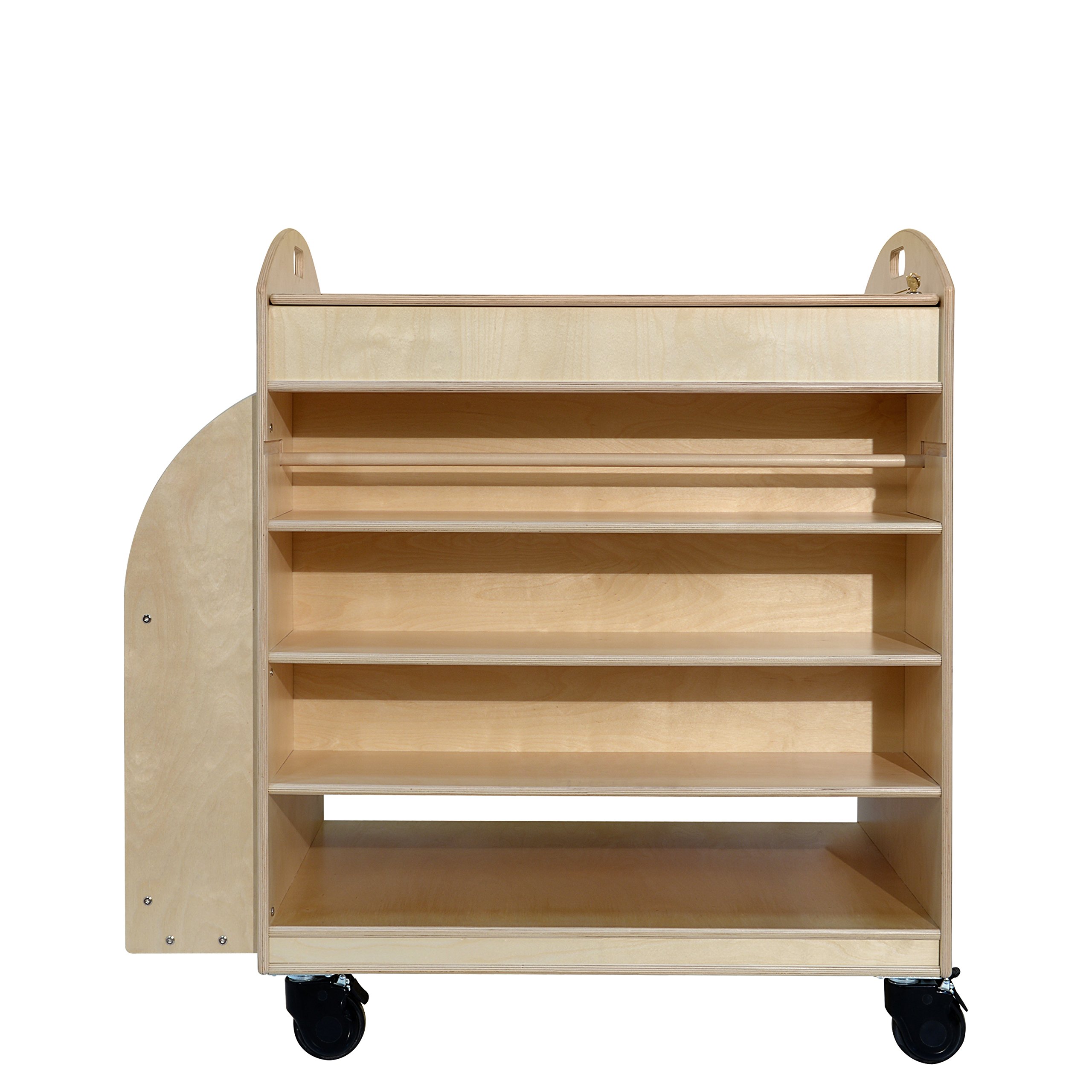 Wooden Maker's Cart with Storage - Natural Wood Craft Cart for DIY Projects, Art Supplies & Classroom Organization - Perfect for Artists, Teachers & Crafters