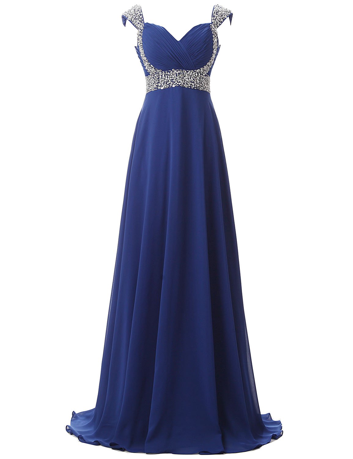Elegant Long Beaded Prom Dresses for Women - Chiffon Bridesmaid Evening Gowns | Perfect for Formal Dances, Weddings & Special Occasions