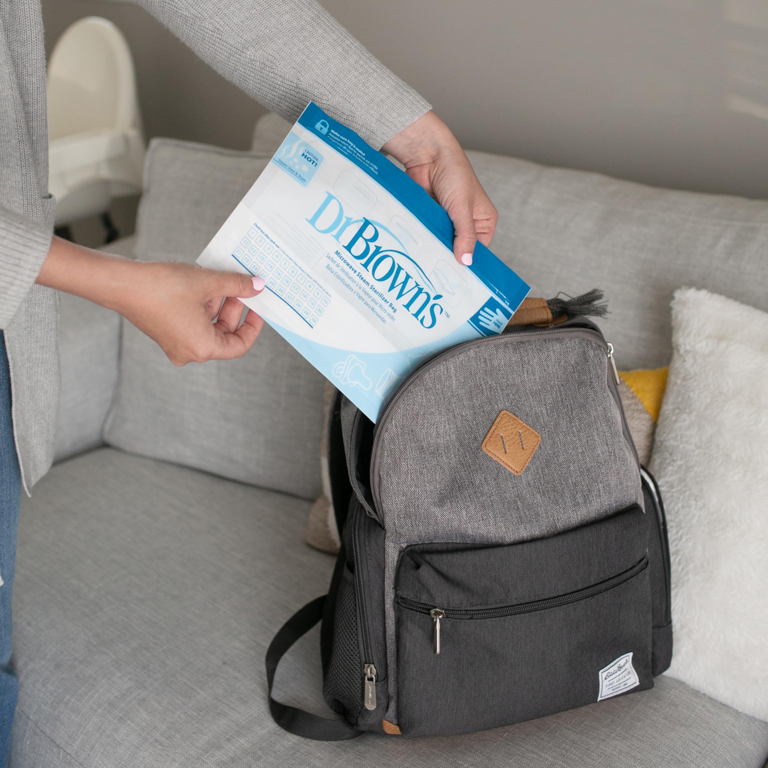 Dr. Brown's Microwave Steam Sterilizer Bags - Baby Bottle Sterilizer for Pacifiers, Pump Parts & Accessories | 30 Uses per Bag, 5-Pack | Travel-Friendly & Quick Sanitizing for On-the-Go Parents | Perfect for Daycare, Travel & Daily Baby Care