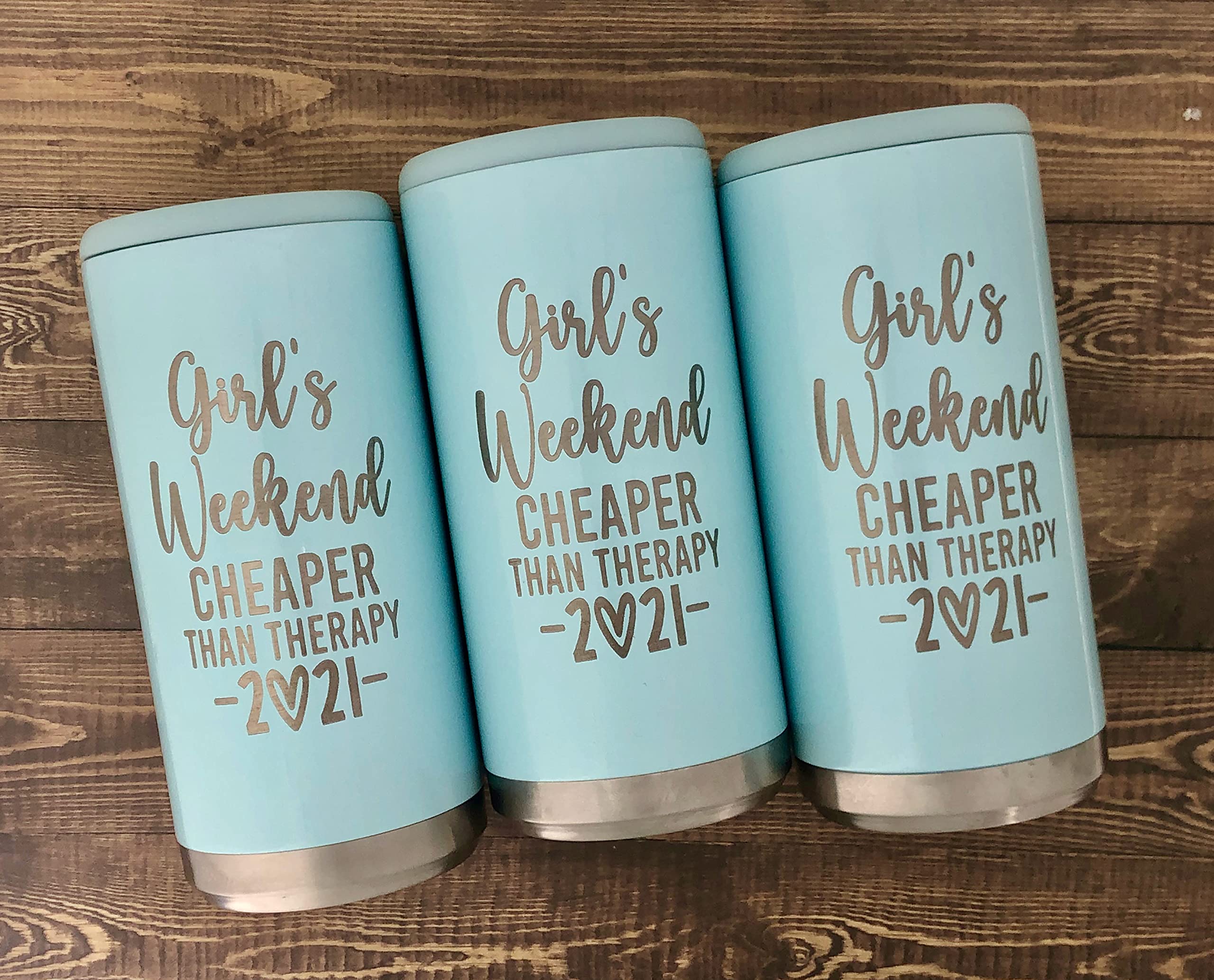 Personalized Skinny Can Cooler for Girls Weekend - Hard Seltzer & Slim Can Insulated Tumbler - Perfect for Girls Getaway, Vacation & Trip Weekend - Great for Pool Parties, Beach Outings & Bachelorette Celebrations