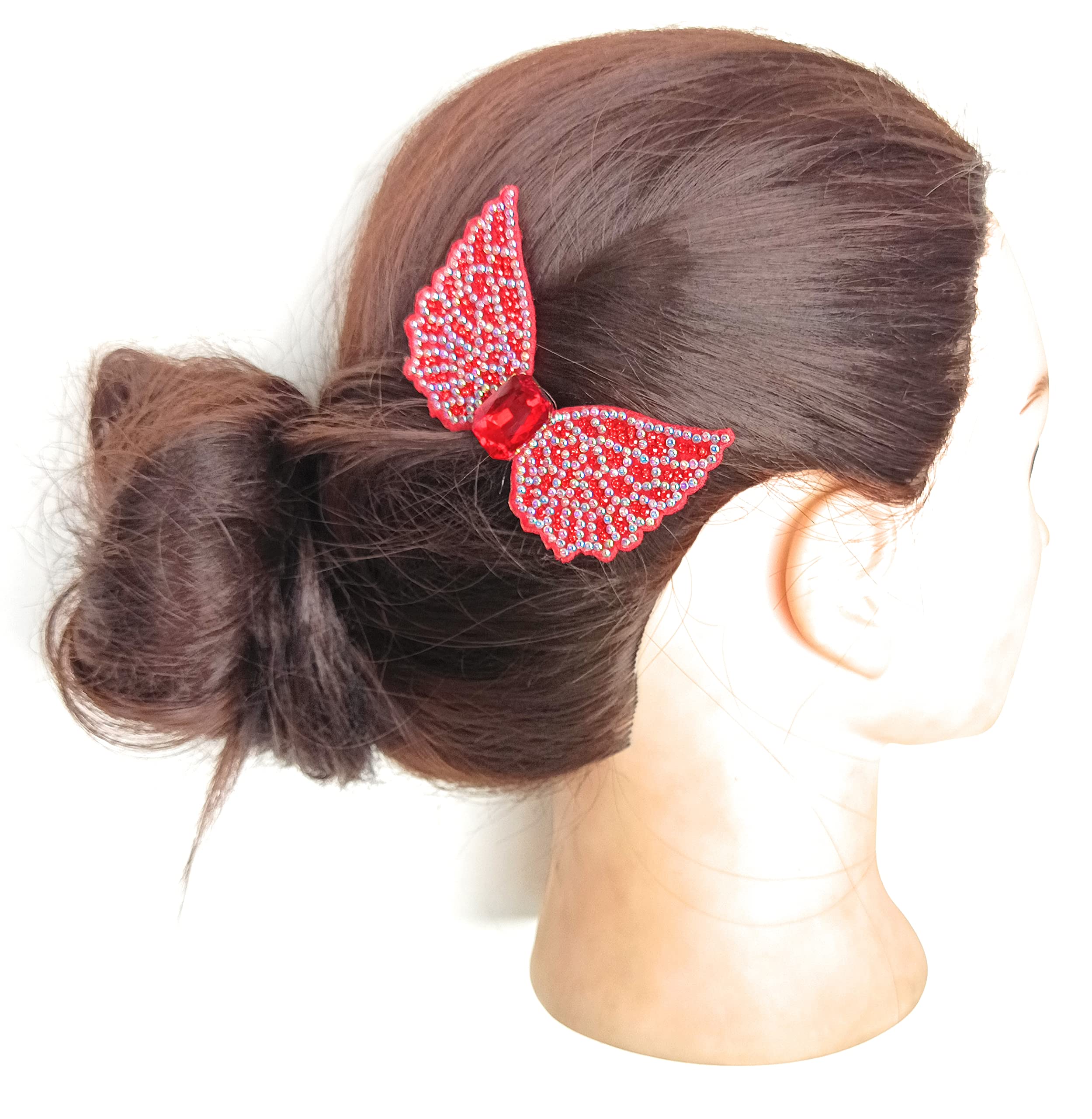 MOOLYAVAAN Butterfly Hair Clips for Women & Teens - Glitter Barrettes Snap Clips Hair Accessories (3-Pack, Multi-Color) - Perfect for School, Parties, Weddings & Everyday Styling
