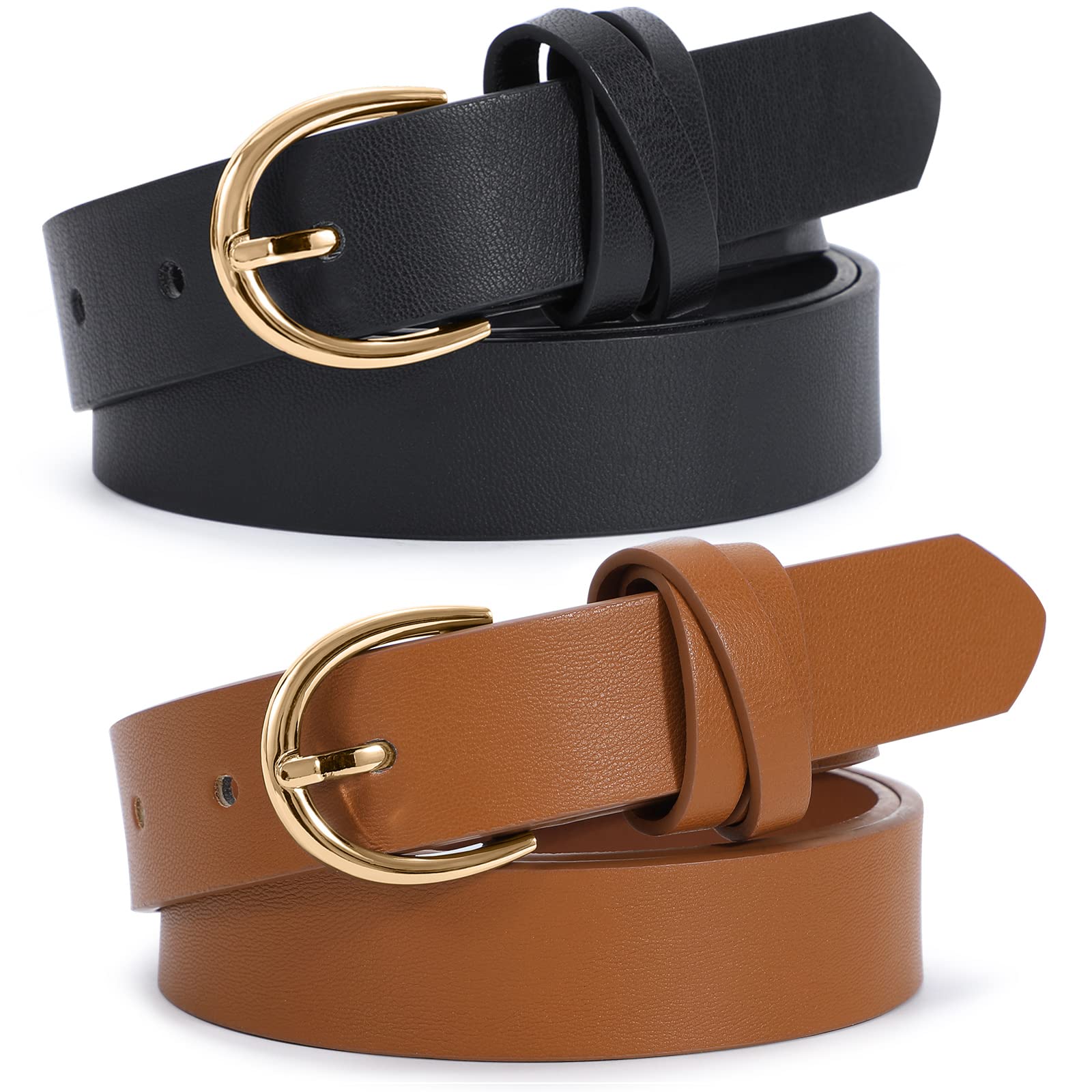 JASGOOD Women's Fashion PU Leather Belt with Alloy Buckle - Stylish Waist Belt for Jeans, Pants & Dresses | Perfect for Casual, Office & Everyday Outfits