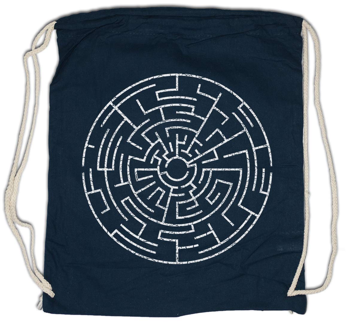Circle Maze VI Drawstring Bag - Lightweight Gym Sack for Sports & Travel - Perfect for Workout, Yoga, School & Beach Essentials