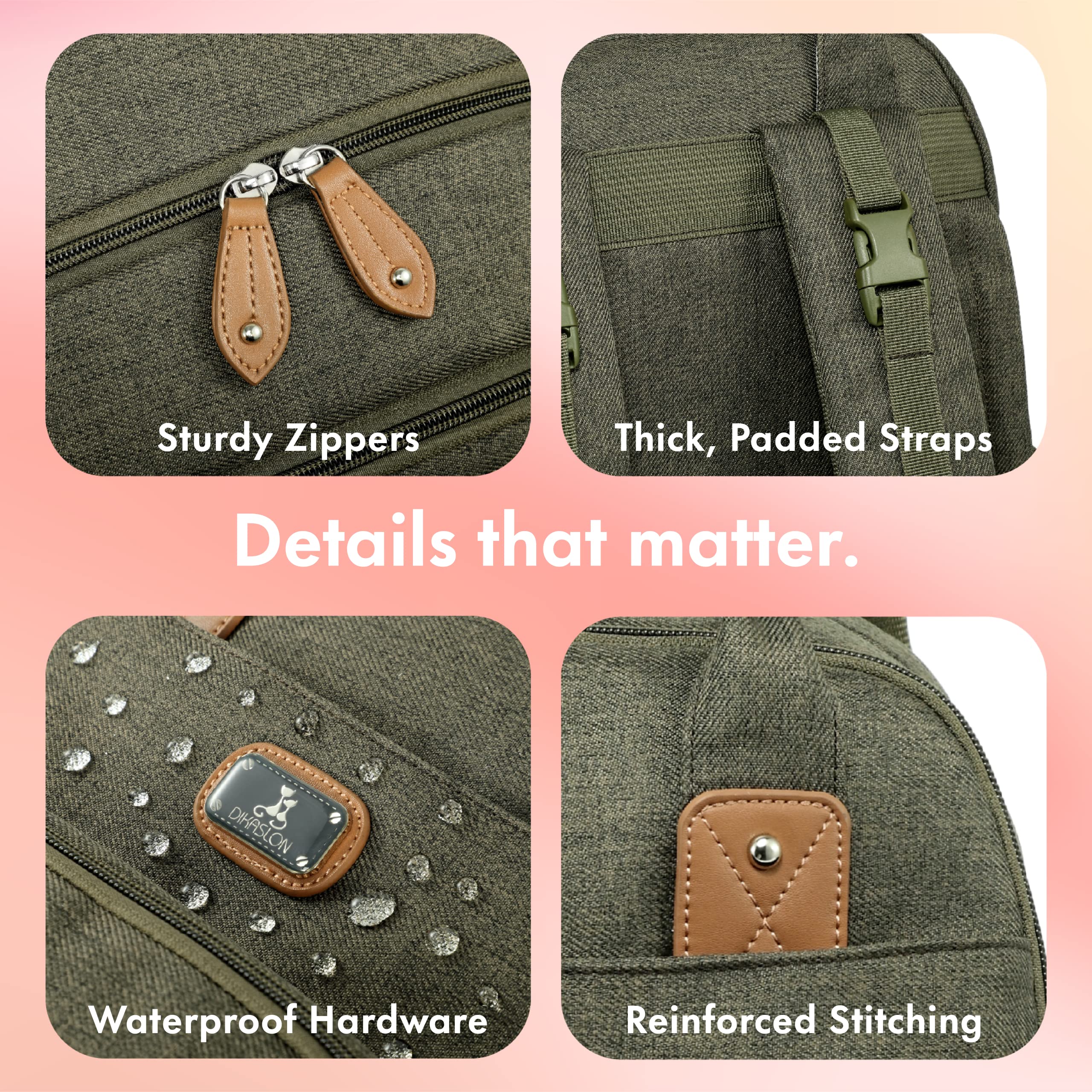 **Dikaslon Diaper Backpack for Baby - Large Unisex Travel Bag with Changing Pad, Pacifier Case & Stroller Straps | Waterproof & Spacious for Moms & Dads | Perfect for Daycare, Travel & Outings (Army Green)**
