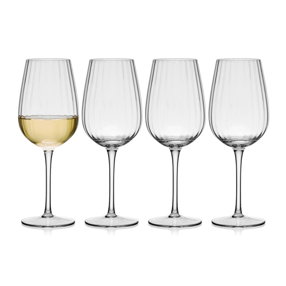 Premium Set of 4 Crystal Clear White Wine Glasses - Elegant Stemware for Chardonnay, Sauvignon Blanc & Riesling - Perfect for Dinner Parties, Weddings & Romantic Date Nights