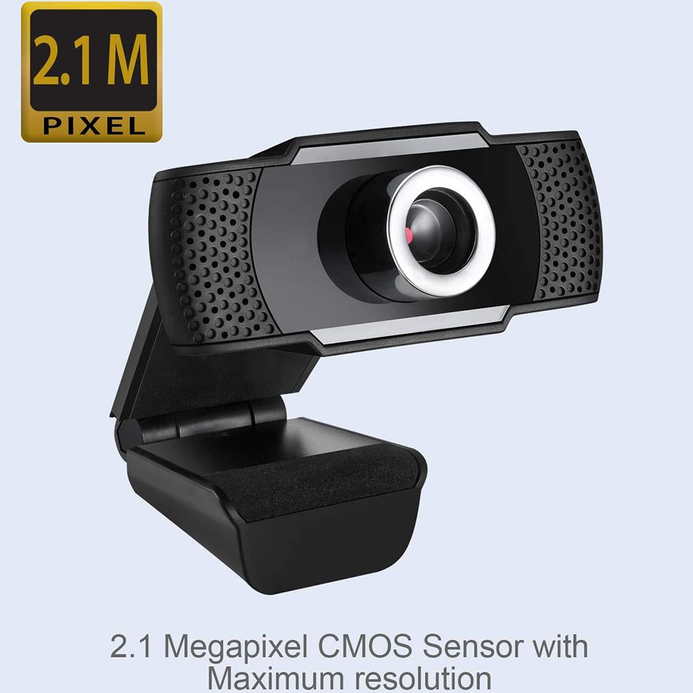 Adesso 1080P HD USB Webcam with Built-in Microphone - High-Quality CMOS Sensor for Video Conferencing, Online Classes & Streaming (CyberTrackH4) - Perfect for Zoom, Skype, Teams & Remote Work