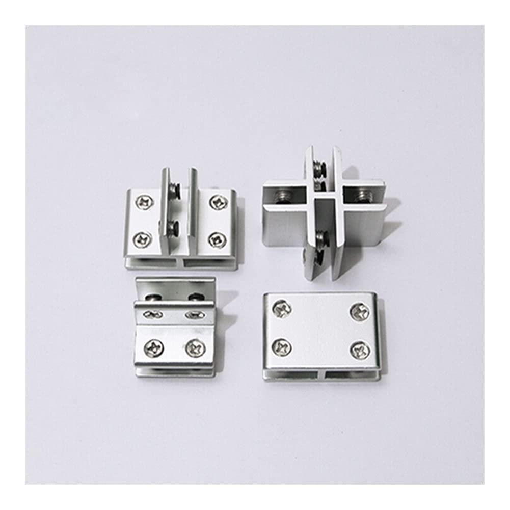 Durable 90-180 Degree Bilateral Cabinet Door Hinge - Zinc Alloy Glass Clamp for Easy Installation | Perfect for Bathroom, Kitchen & Cupboard Doors (180 Bilateral, Silver) | Heavy Duty Hinges for Home & Office Furniture