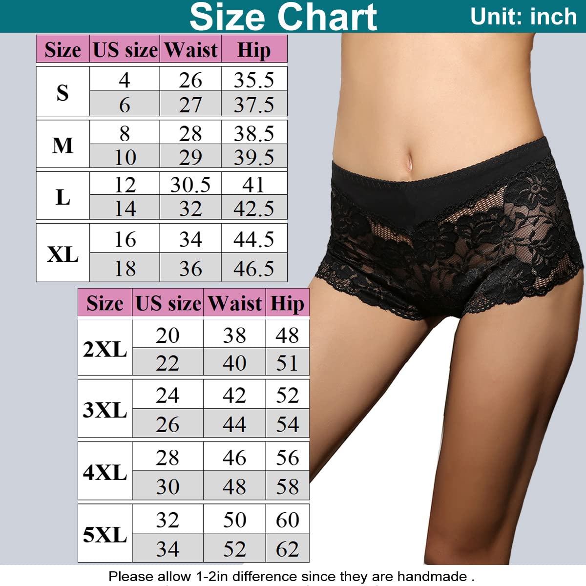 Timothee Women's Lace Boyshorts & Hipster Panties - Soft, Sexy, Cheeky Underwear for Regular & Plus Size - Pack of 3/4/8 - Perfect for Everyday Comfort, Date Nights & Special Occasions