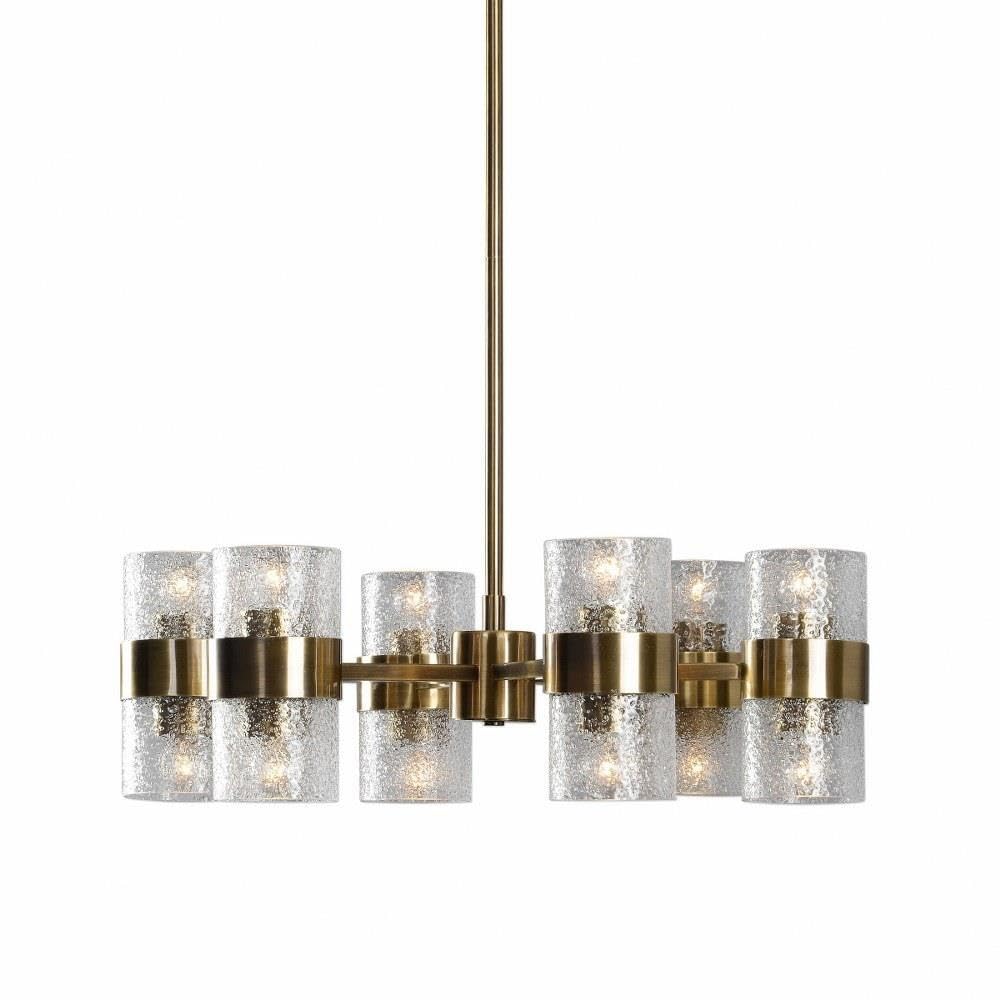 Uttermost Marinot 12-Light Chandelier - Traditional Iron & Glass Ceiling Light Fixture for Dining Room, Foyer, or Living Room