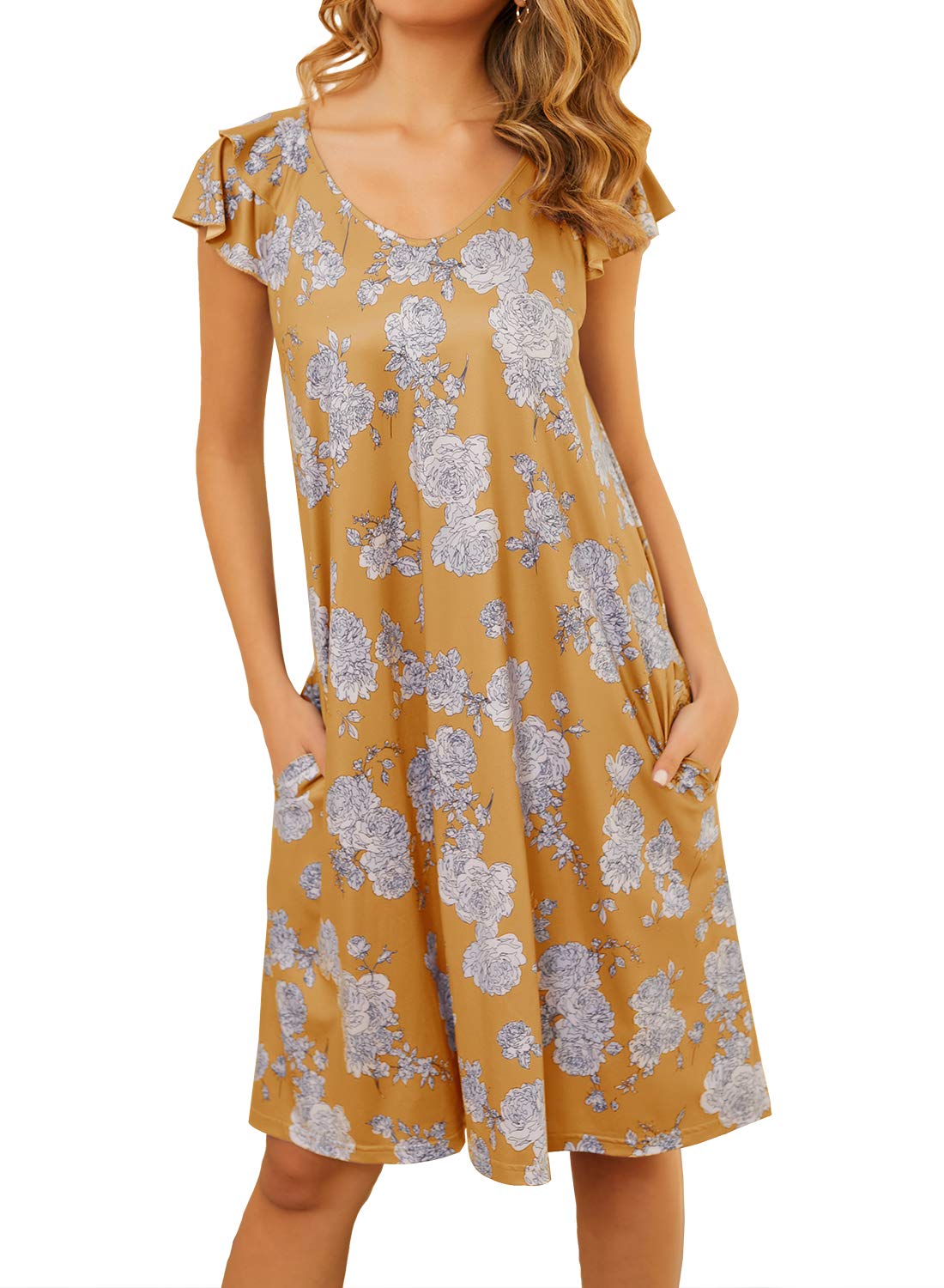 BerryGo Women's Floral Print Sleeveless Short Dress - Lightweight Summer Beach Dress for Vacation, Pool Party & Casual Outings