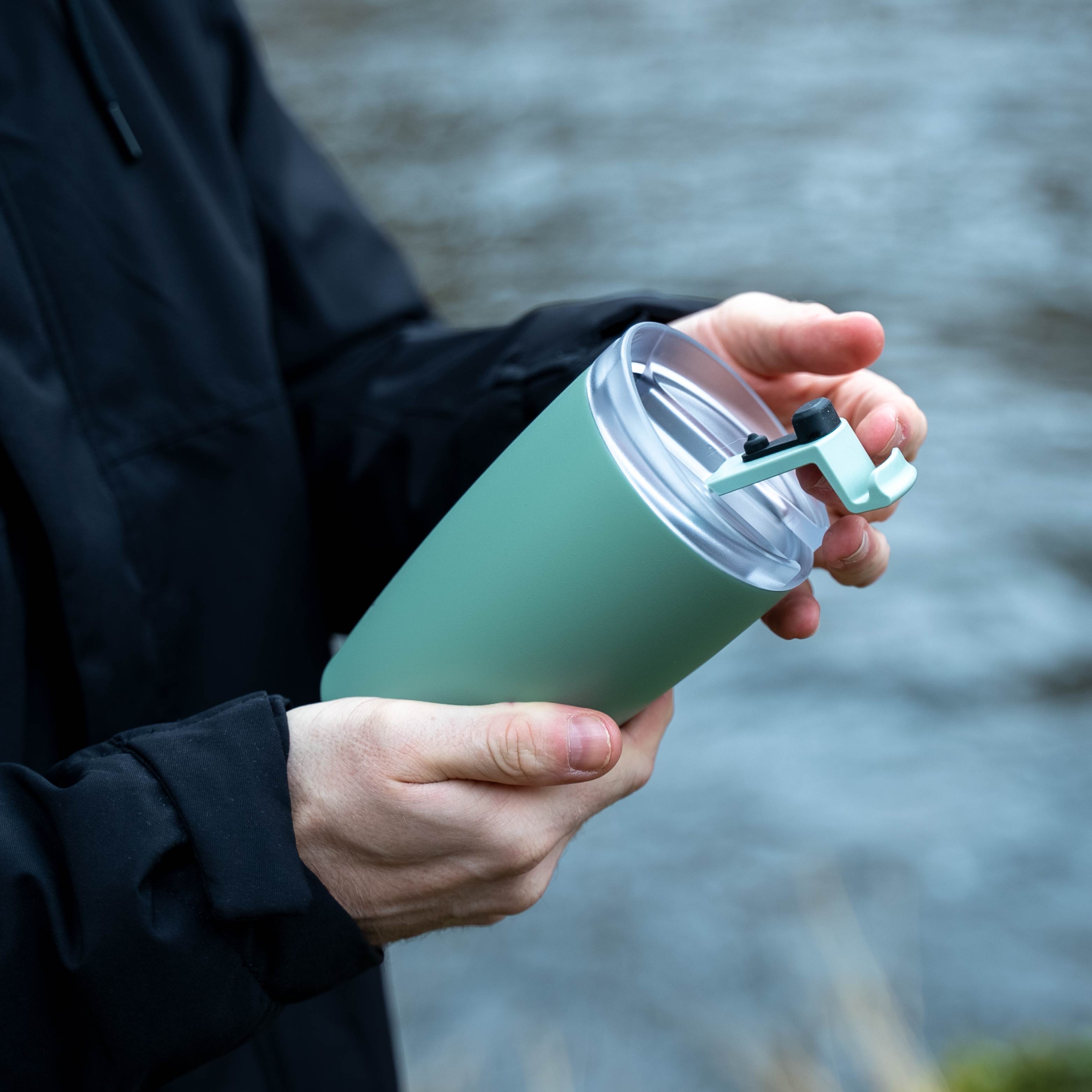 Sage Magnetic Travel Mug - Insulated Stainless Steel Thermos for Coffee & Tea - Perfect for Office, Commuting & Outdoor Activities