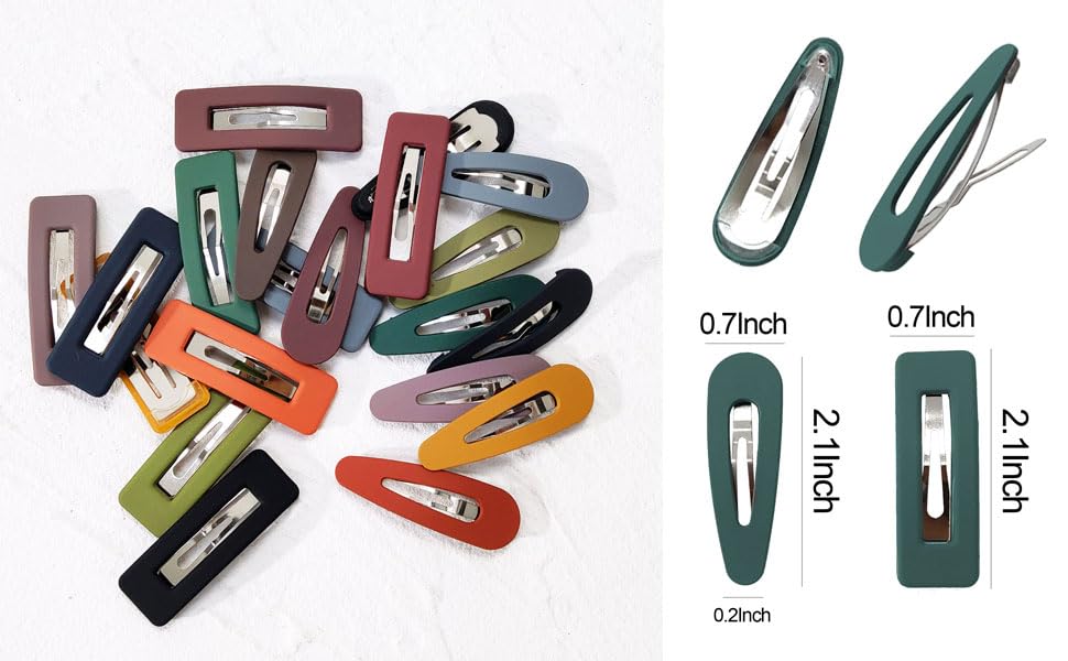Shidara Acrylic Metal Snap Hair Clips for Women - Rainbow Square Hair Barrettes, Hollow Geometric Hairpins - 10-Piece Set for Women's Hair Styling | Perfect for Office, Party, and Everyday Use