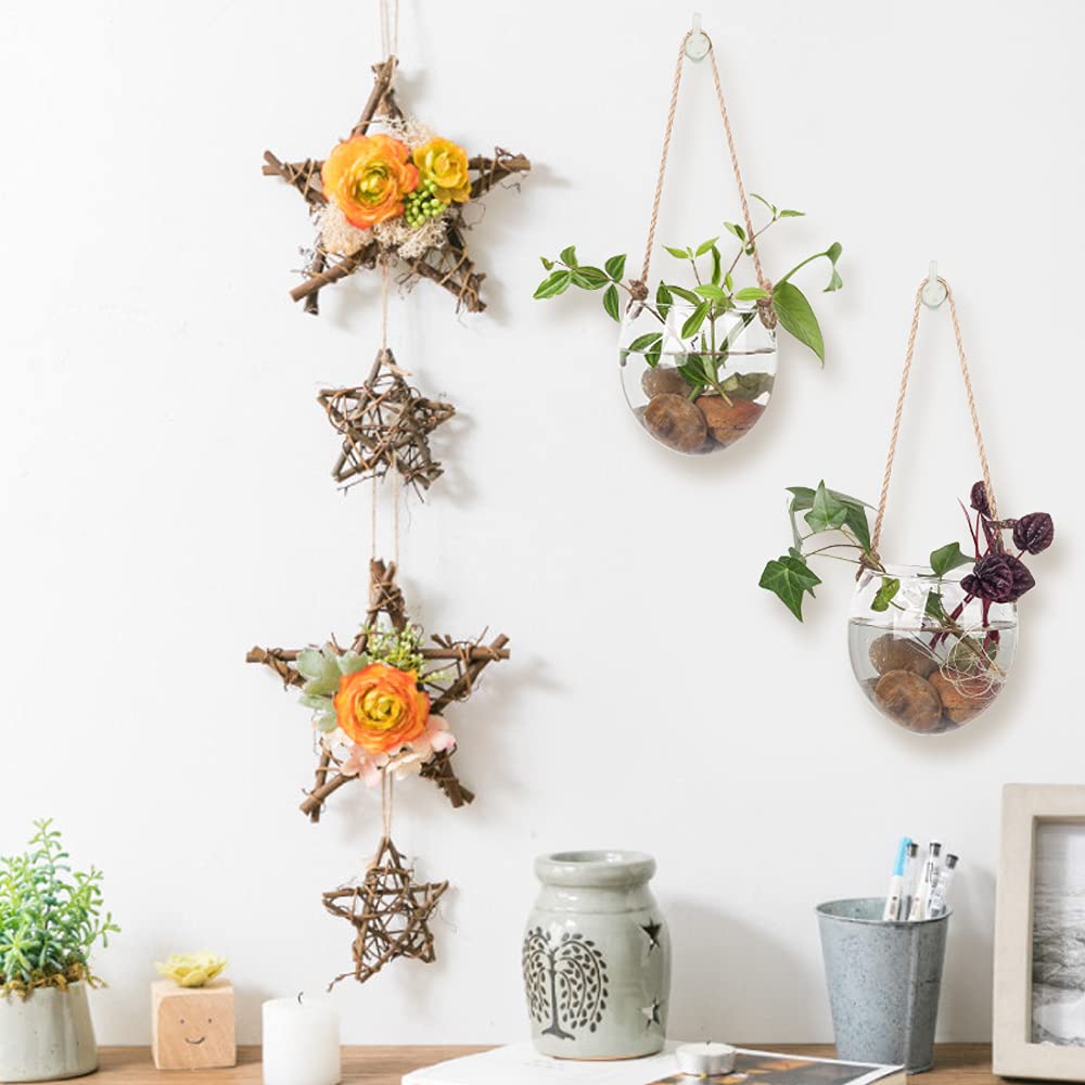 2 Pack Glass Terrariums for Plants - Hanging Oblate Shape Hydroponic Planter with Lid, Perfect for Home Garden, Office & Living Room Decor | Ideal for Succulents, Air Plants & Indoor Greenery
