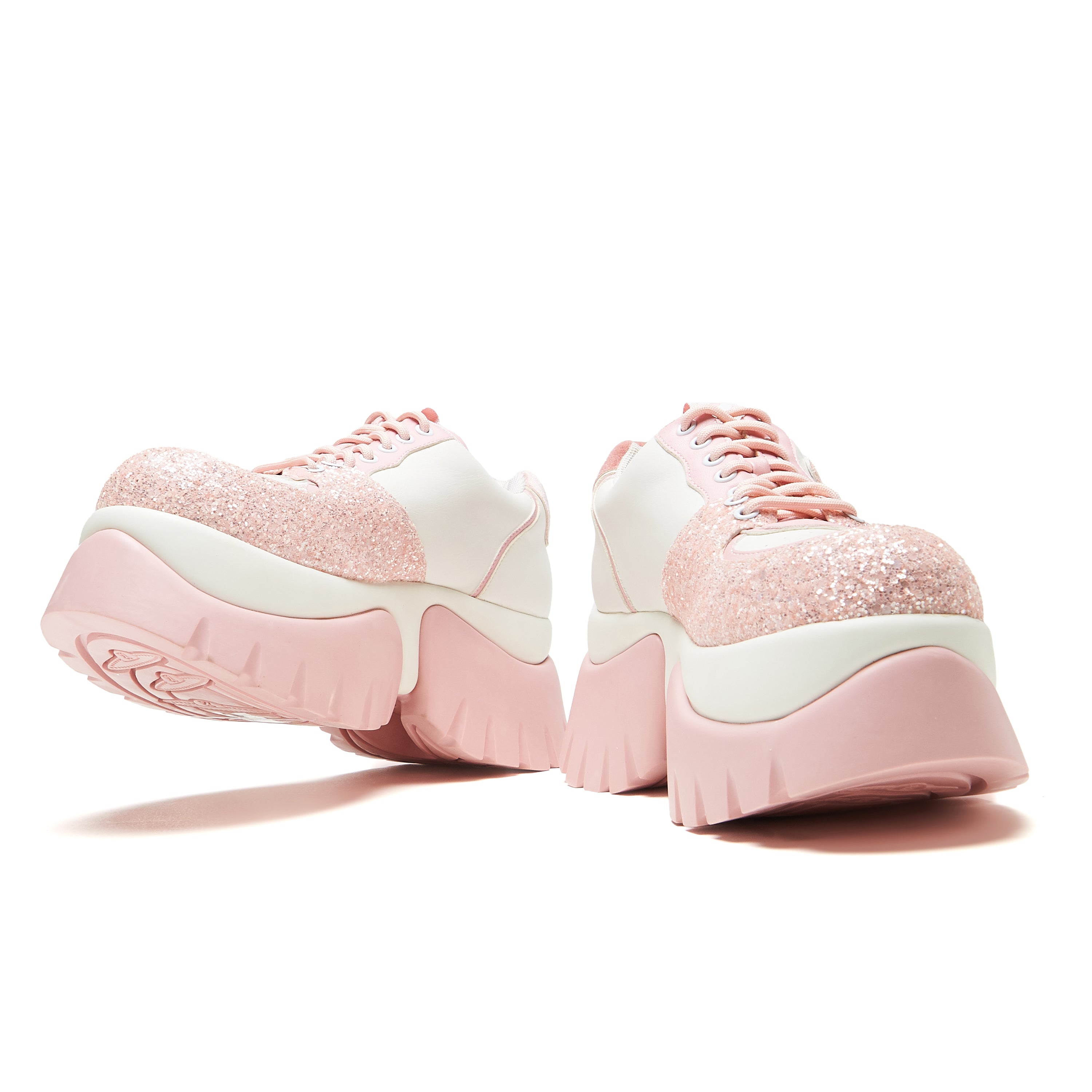 Bear Blushes Chunky Glitter Sneakers for Women - Pink Fashion Shoes for Casual Wear, Gym, and Party Outfits