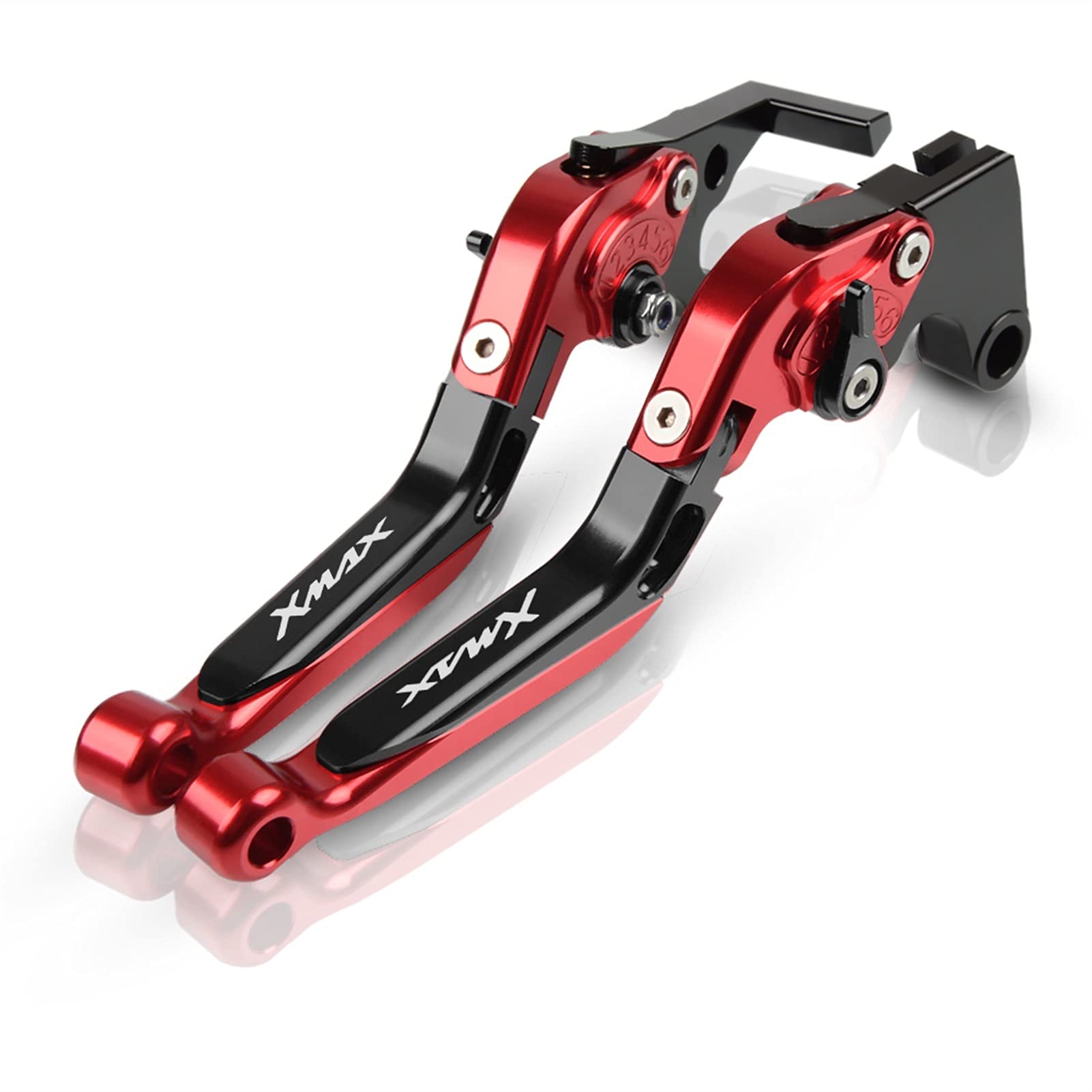 Adjustable Motorcycle Clutch Brake Levers for Yamaha Xmax 125/200/250/400 (2014-2018) - Red CNC Racing Handlebars for Comfort & Control - Perfect for Street Bikes, Commuting & Performance Upgrades