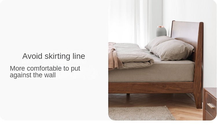 Solid Black Walnut Wood Bed Frame - Queen Size, Natural Wood Grain, Sturdy Platform Bed - Perfect for Modern, Farmhouse & Rustic Bedroom Decor