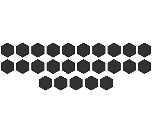Hexagon Black 8 Inch Acrylic Tiles - Pack of 25 Plastic Discs for DIY Arts & Crafts, Name Plates, Home Decor and Wall Ornaments - Perfect for Scrapbooking, Gift Tags and Party Decorations
