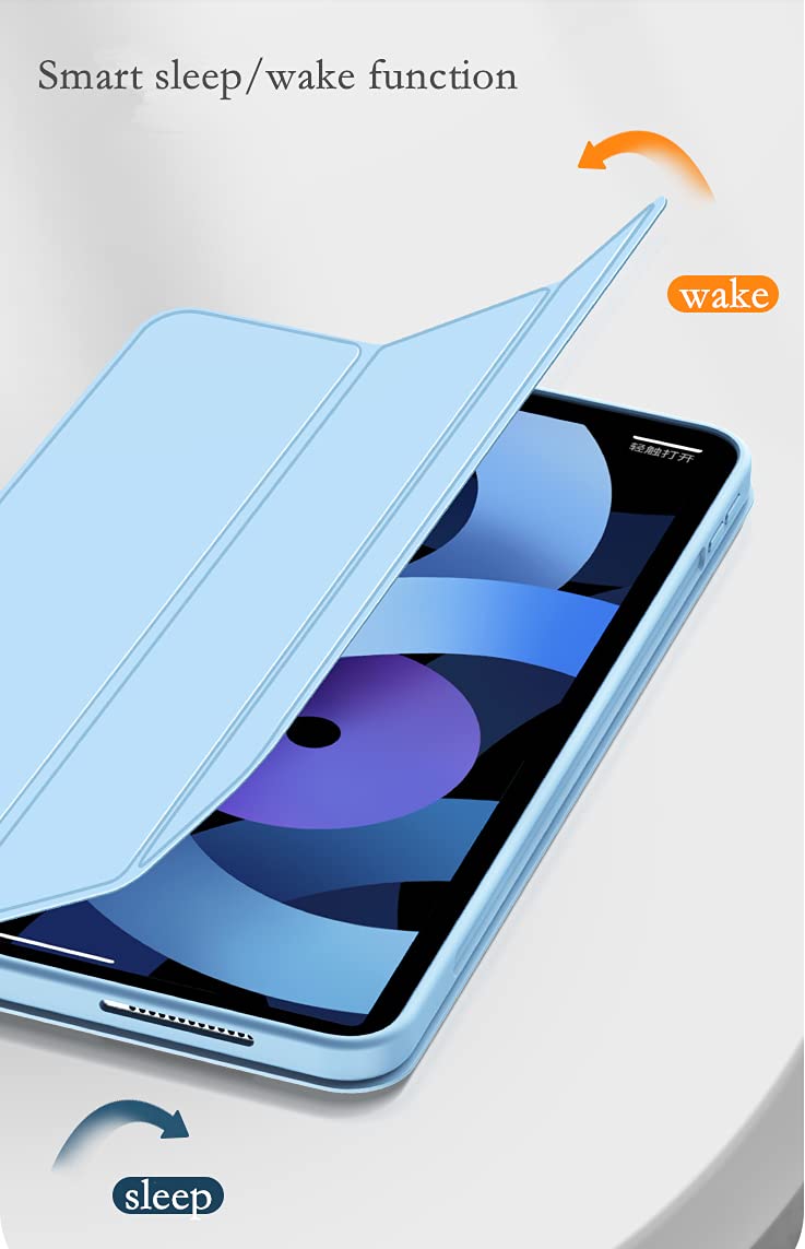 Magnetic Smart Case for iPad Air 10.9 (4th Gen 2020) - 2 in 1 Detachable Cover with Rotating Stand, Clear Inner Shell - Perfect for Work, Travel & Home Use (iPad Air 4, Black)
