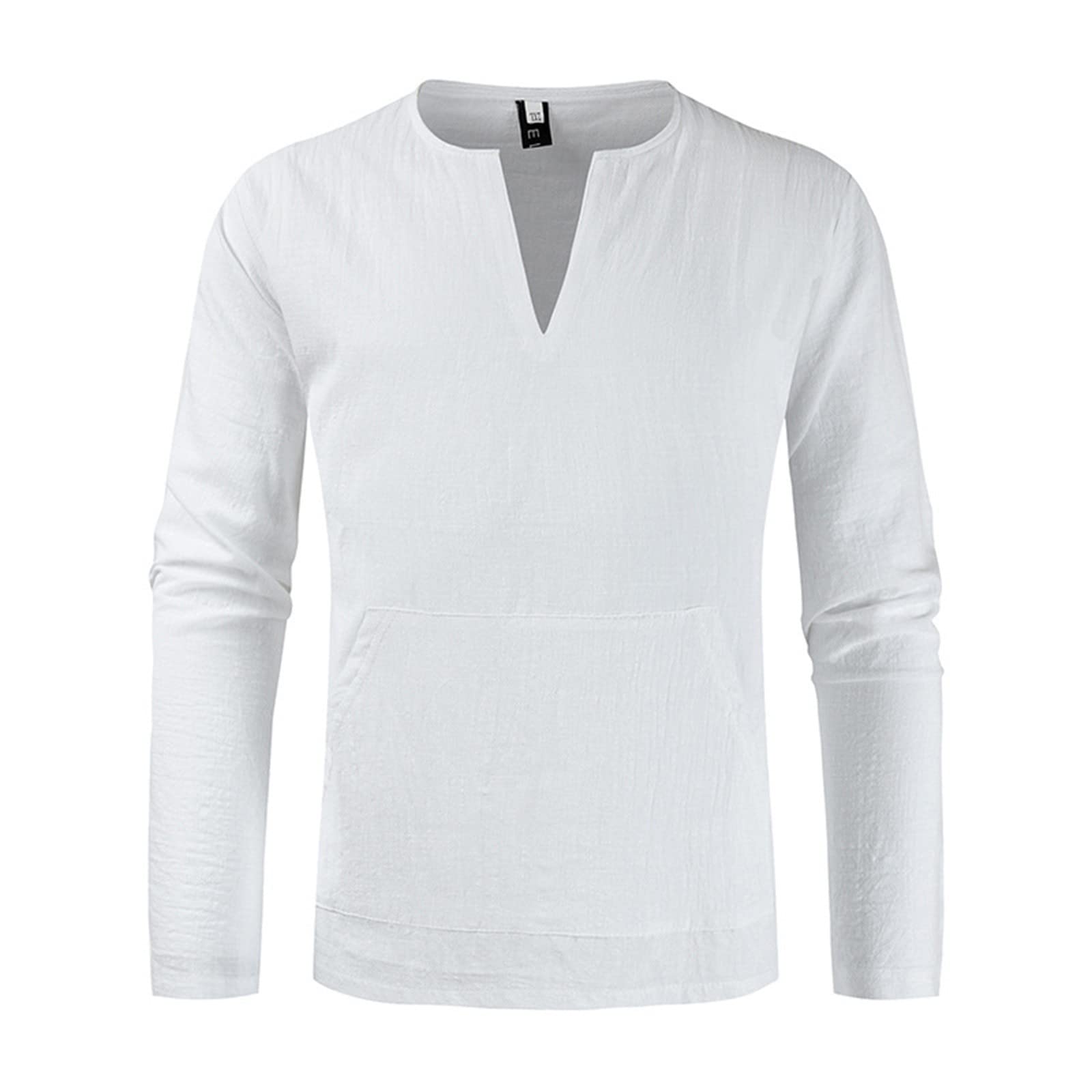 Ymosrh Men's Dress Shirts - Breathable Cotton Linen Blend, Solid Color Long Sleeve Casual Shirt for Spring & Summer | Office Wear, Business Casual & Outdoor Activities