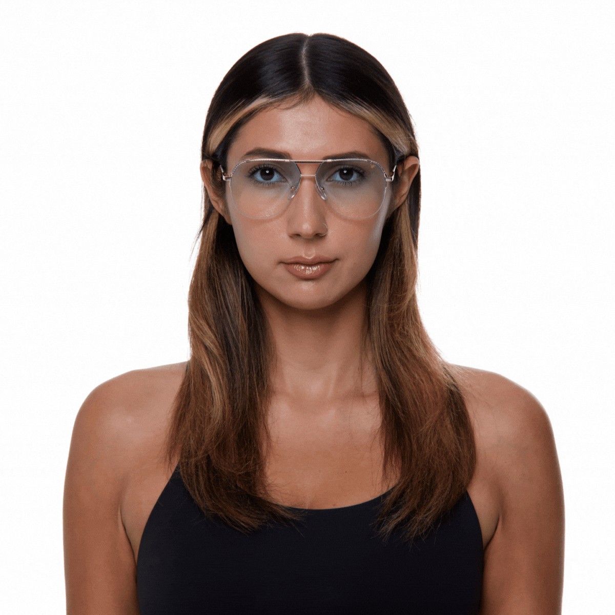 Blanco Half Rim Glasses Frame 24KT Gold & Rose Gold Two Tone Eyewear for Men & Women - Perfect for Reading, Fashion, and Everyday Wear