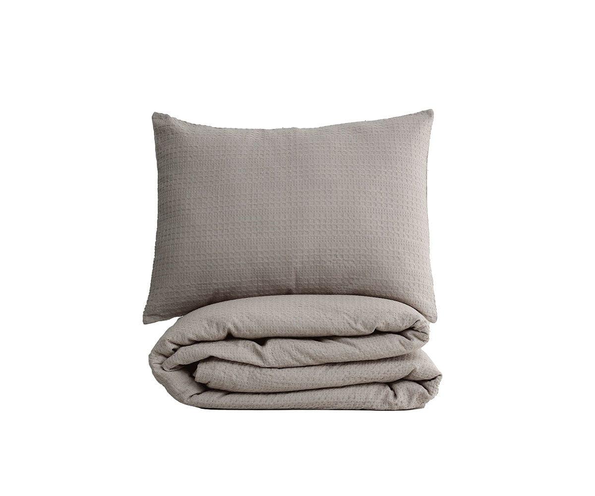Premium Woven Waffle Duvet Cover Set with Shams - Breathable Bedding for All Seasons - Perfect for Master Bedroom, Guest Room & Cozy Home Decor