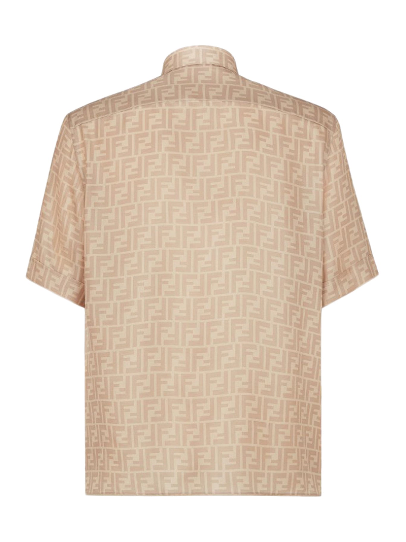 Fendi FF Silk Shirt in Nude Neutrals - Women's Luxury Blouse for Casual & Formal Wear | Model FS0795AKEE F0GQKSTONE | Perfect for Office, Parties & Special Occasions