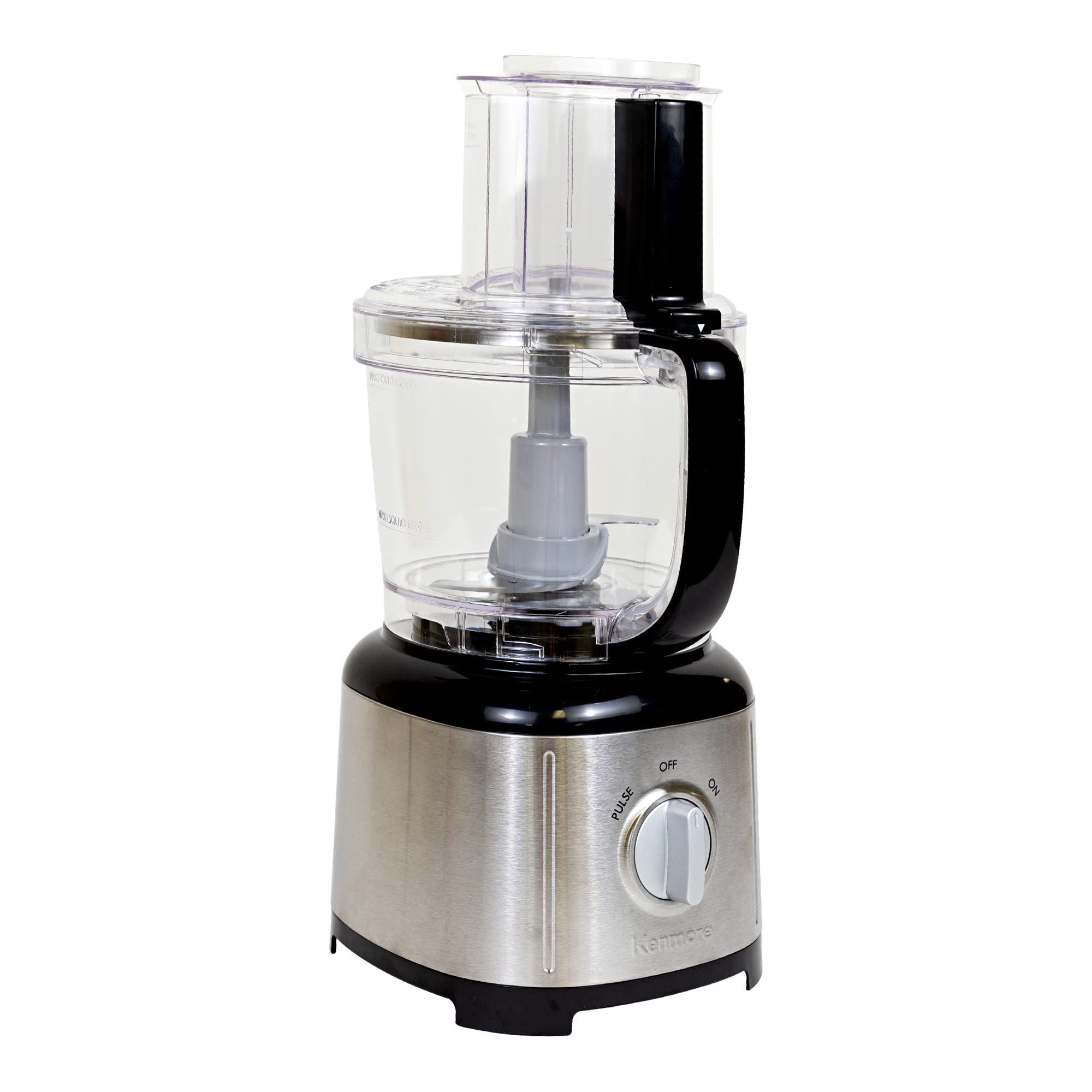 Kenmore 500W 11-Cup Food Processor with 7 Functions - Reversible Slicing, Shredding, Chopping, Mincing, Grating & Puree - Stainless Steel Black | Perfect for Meal Prep, Baking & Large Batch Cooking