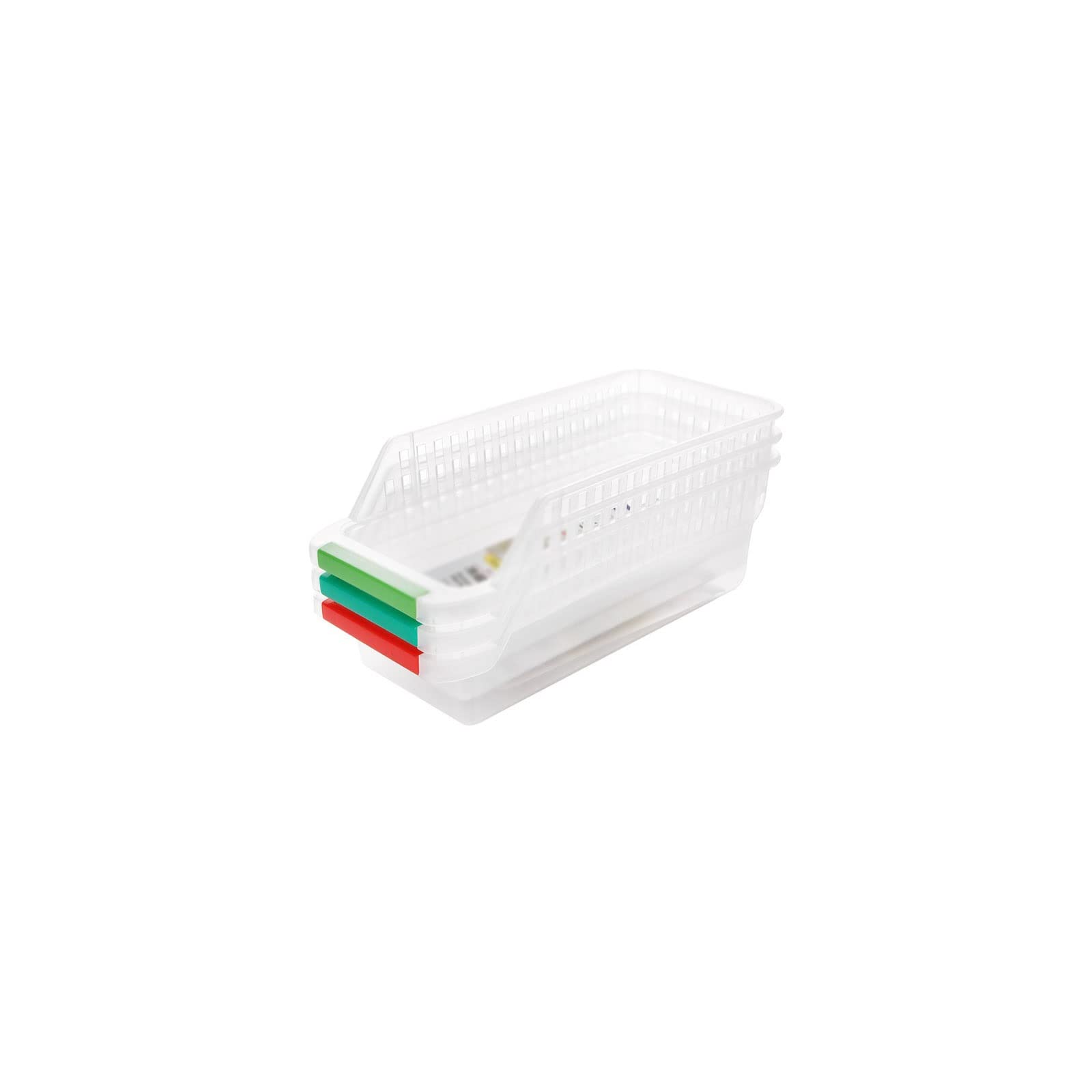 DIWANG 1-Piece Refrigerator Organizer Drawer - Pull-Out Fridge Basket with Hollow Design for Fresh Food Storage, Space Saving Kitchen Organization (Random Color) - Perfect for Organizing Fruits, Vegetables, and Snacks in Your Refrigerator