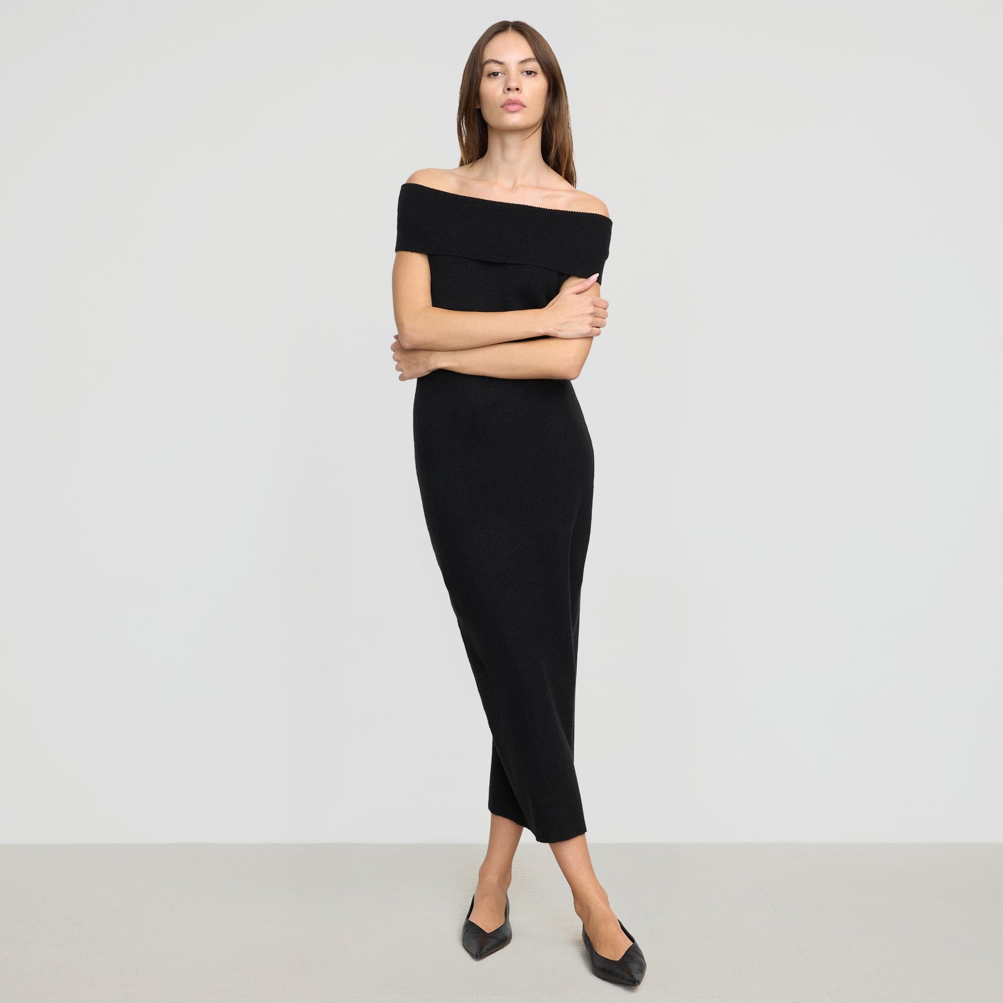 Micah Off Shoulder Sweater Dress for Women - Cozy Knit Long Sleeve Bodycon Dress for Fall & Winter - Perfect for Date Night, Office Wear and Casual Outings
