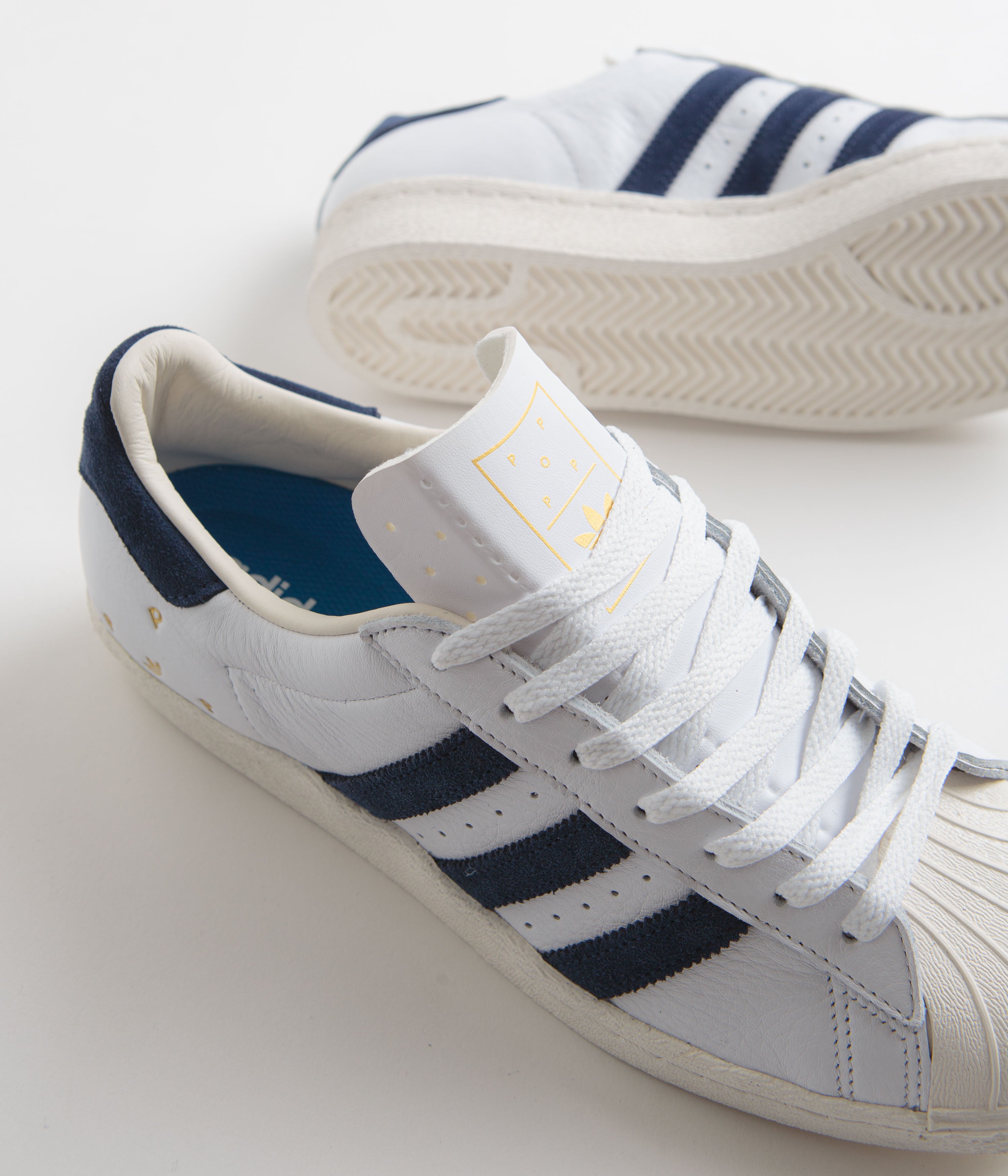 Adidas x Pop Trading Company Superstar ADV Sneakers - FTWR White/Collegiate Navy/Chalk White | Men's Streetwear Fashion Shoes for Casual Wear & Urban Lifestyle