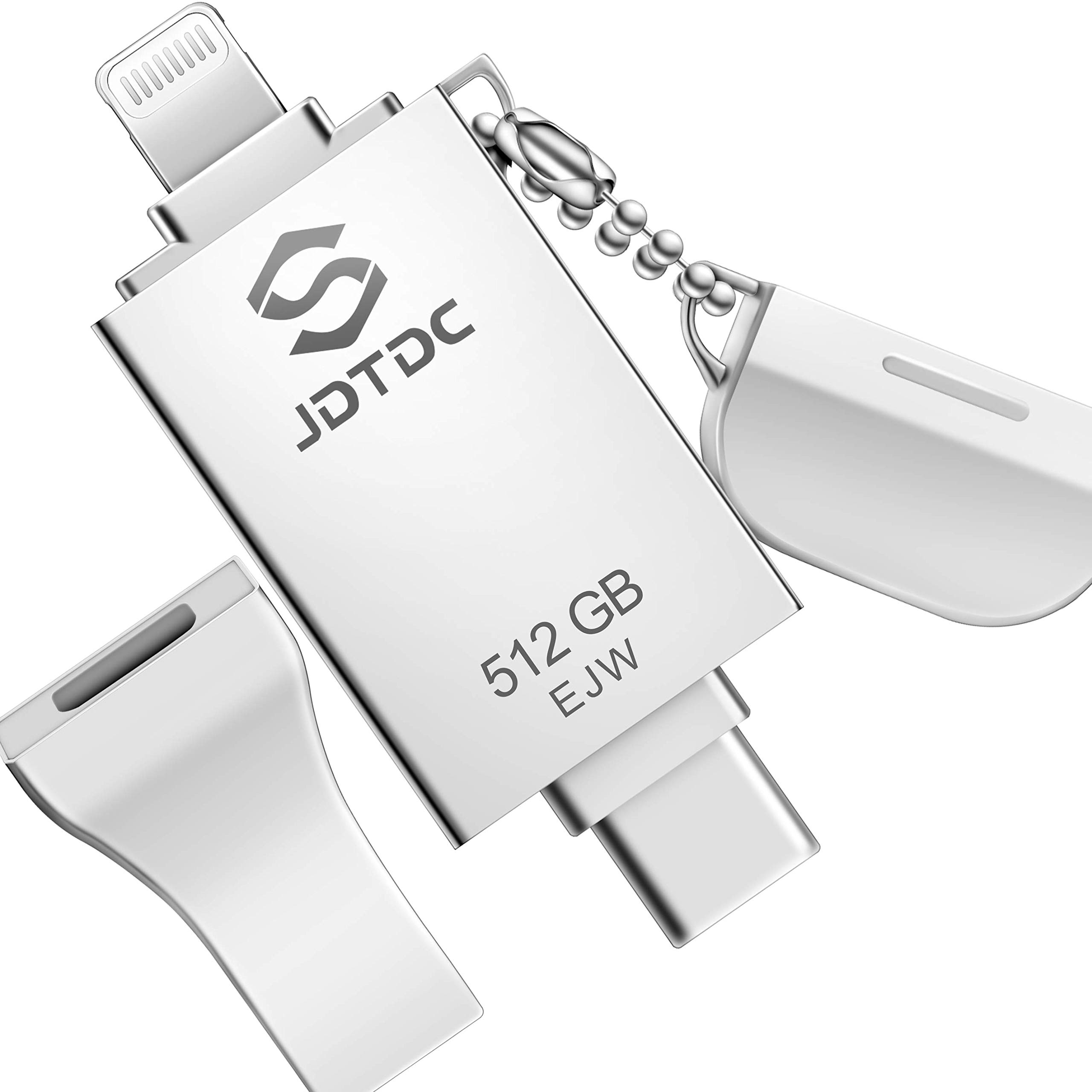 512GB Apple MFi Certified iPhone Photo Stick - 3-in-1 USB 3.0 Flash Drive for iPhone, iPad, Type-C & PC - Memory Stick for Photos, Videos Backup - Perfect for Travel, Work & Data Storage