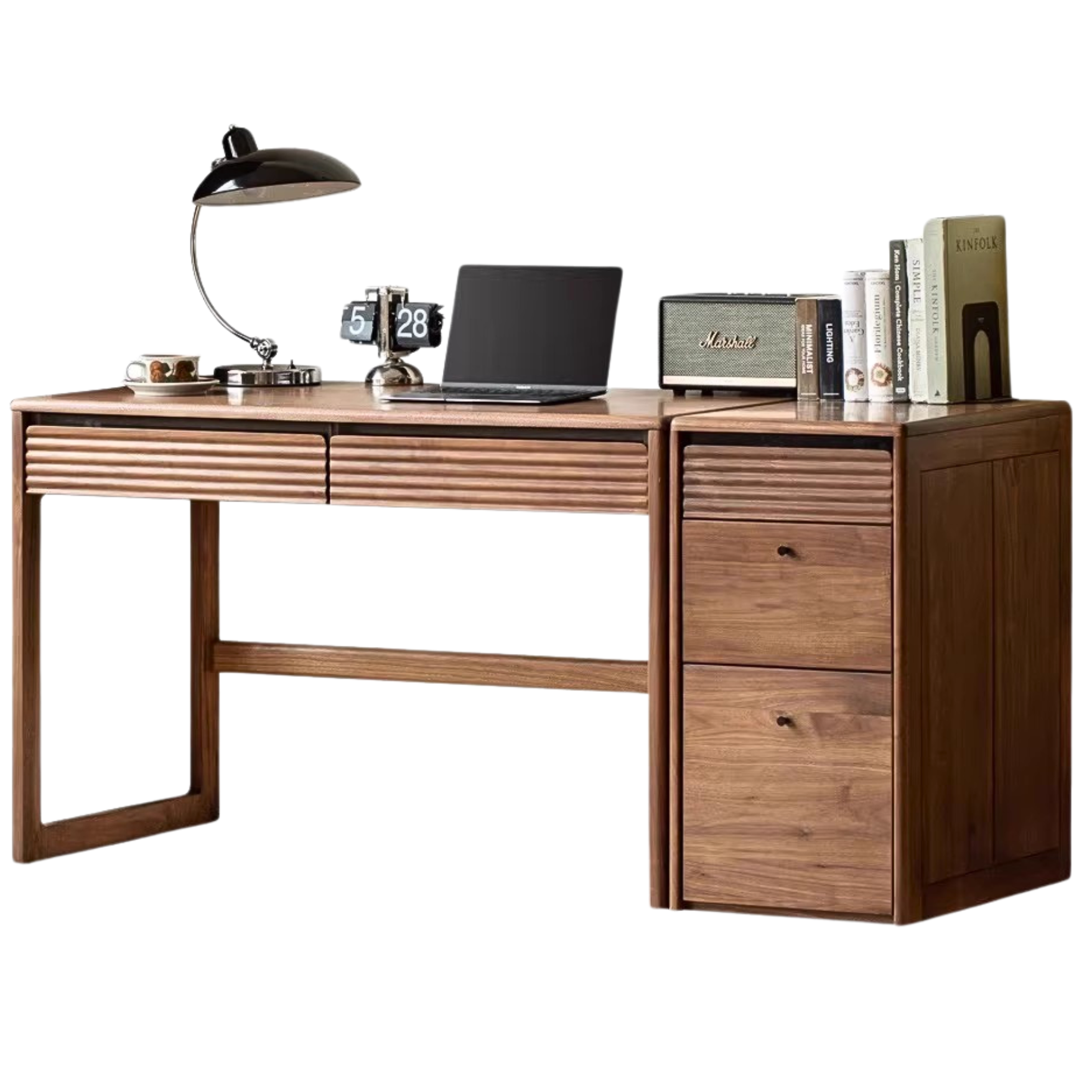 62.9x23.6x29.5 inch/ 160x60x75 сm/ Rich Dark Walnut color/ desk + cabinet