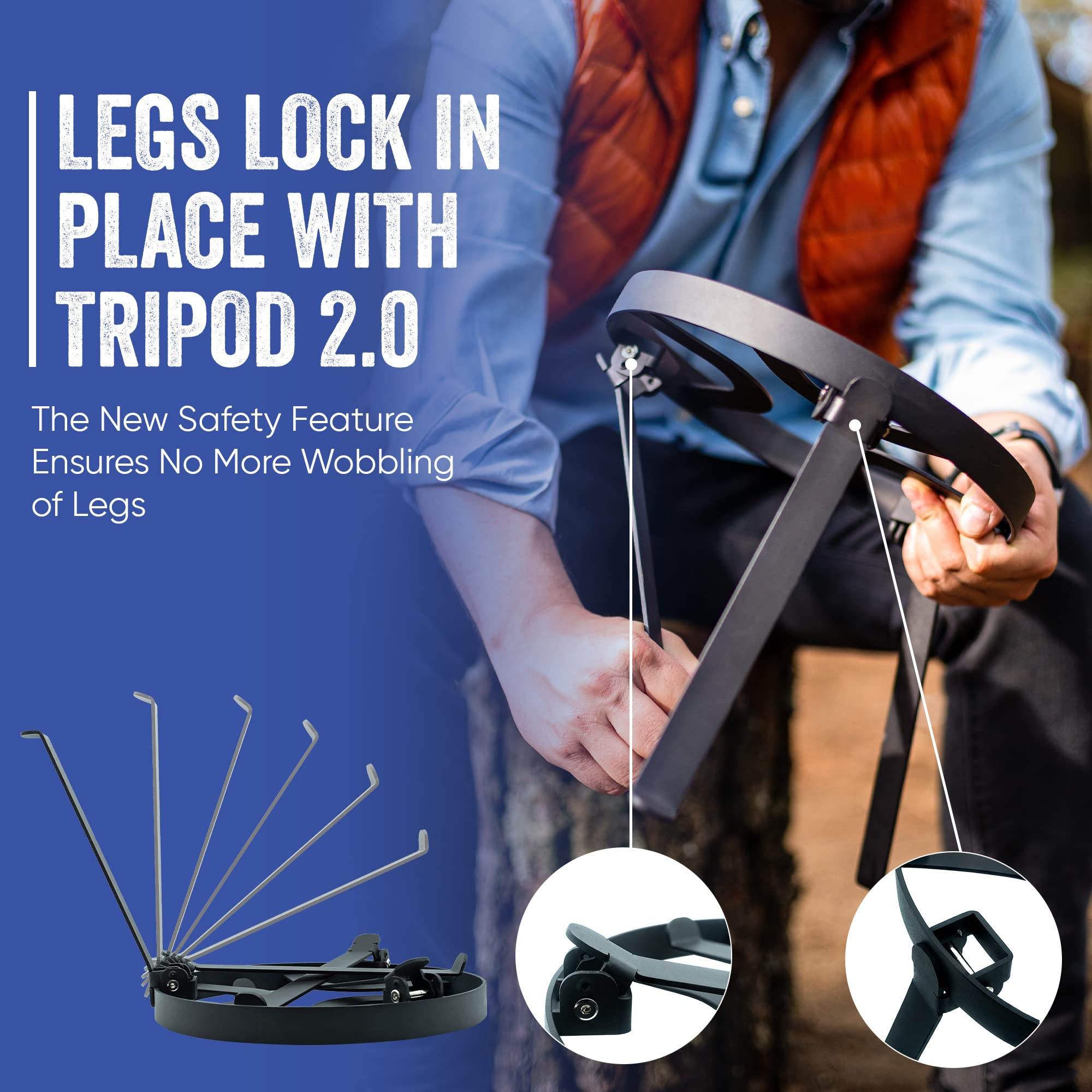 Dutch Oven Campfire Tripod Stand - Heavy Duty Cast Iron Cooking Tripod for Outdoor Camping & Open Fire Grilling - Perfect for Dutch Oven, Skillet & BBQ Over Campfire