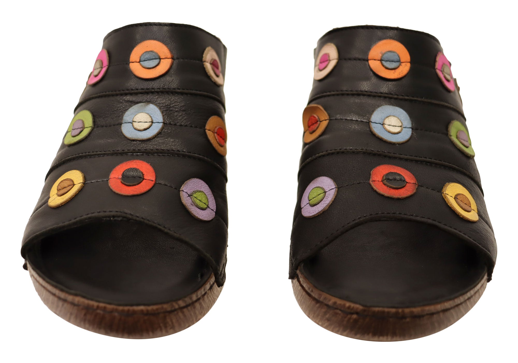 Orizonte Passion Women's Comfortable Leather Slides Sandals - European Style for Casual Wear, Beach, and Home Relaxation
