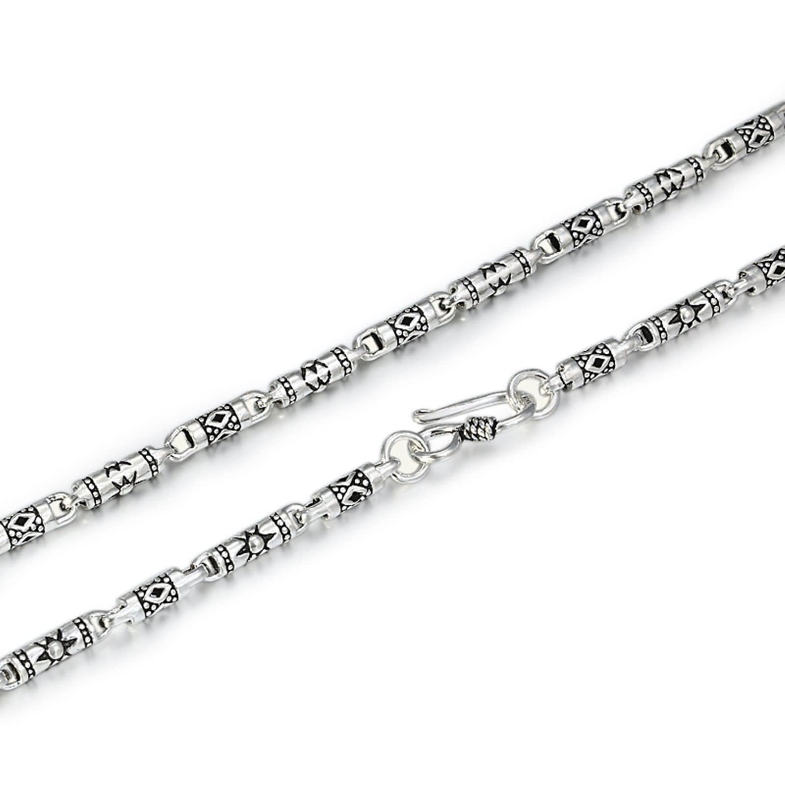 4mm Sterling Silver Chain Necklace for Men - 18 Inch Durable & Stylish Men's Necklace | Perfect for Gifts, Casual & Formal Wear
