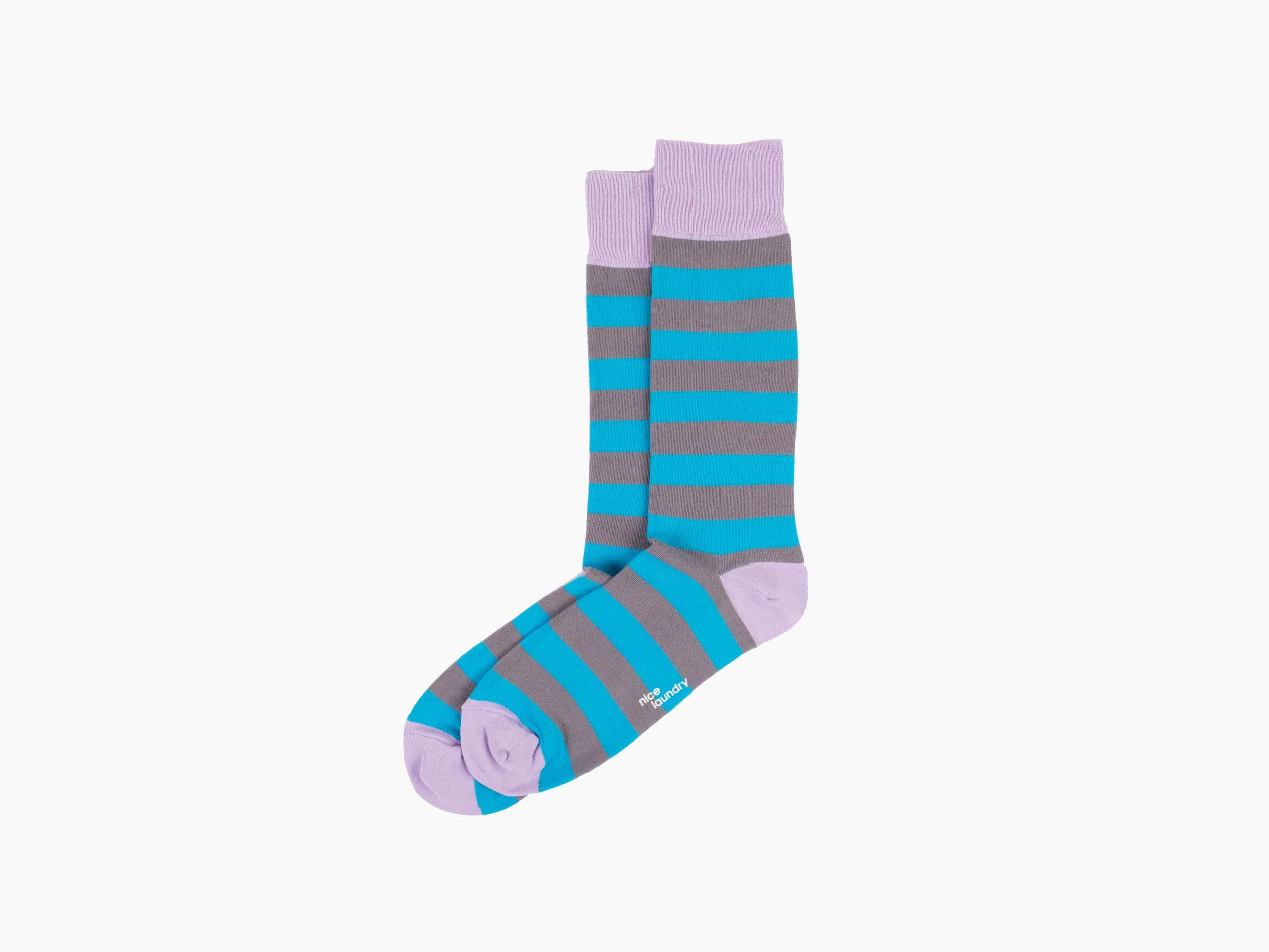 Ripe Stripe Turquoise/Grey/Lavender - Trendy Striped T-Shirt for Women | Casual Wear, Summer Outfits & Street Style Fashion